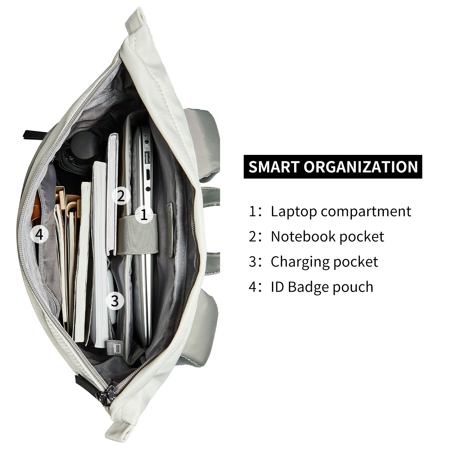 Victoria Hyde Wendy unisex work backpack in nylon with laptop compartment, Shandong silk lining, smart organization for commuters.