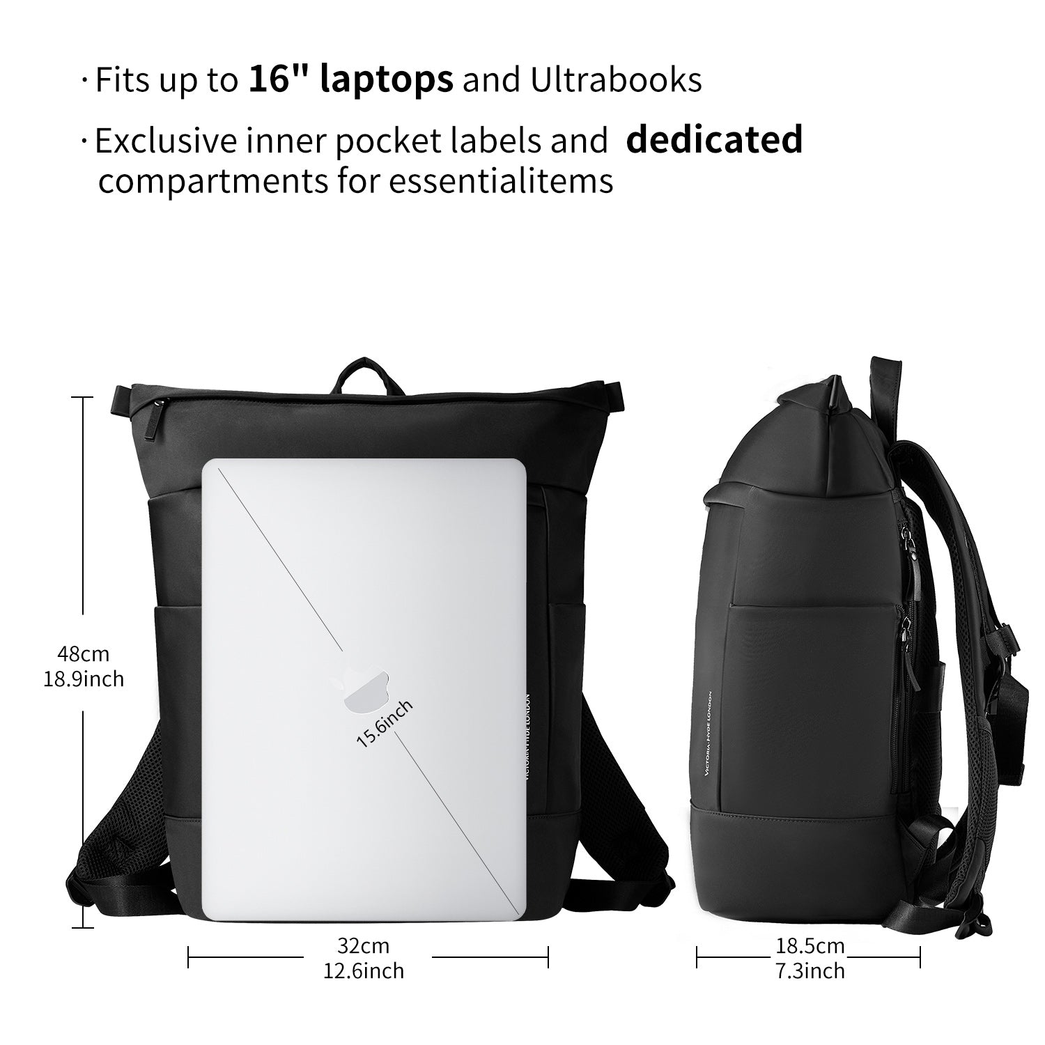 Backpack Wendy Large in Black – Victoria Hyde London