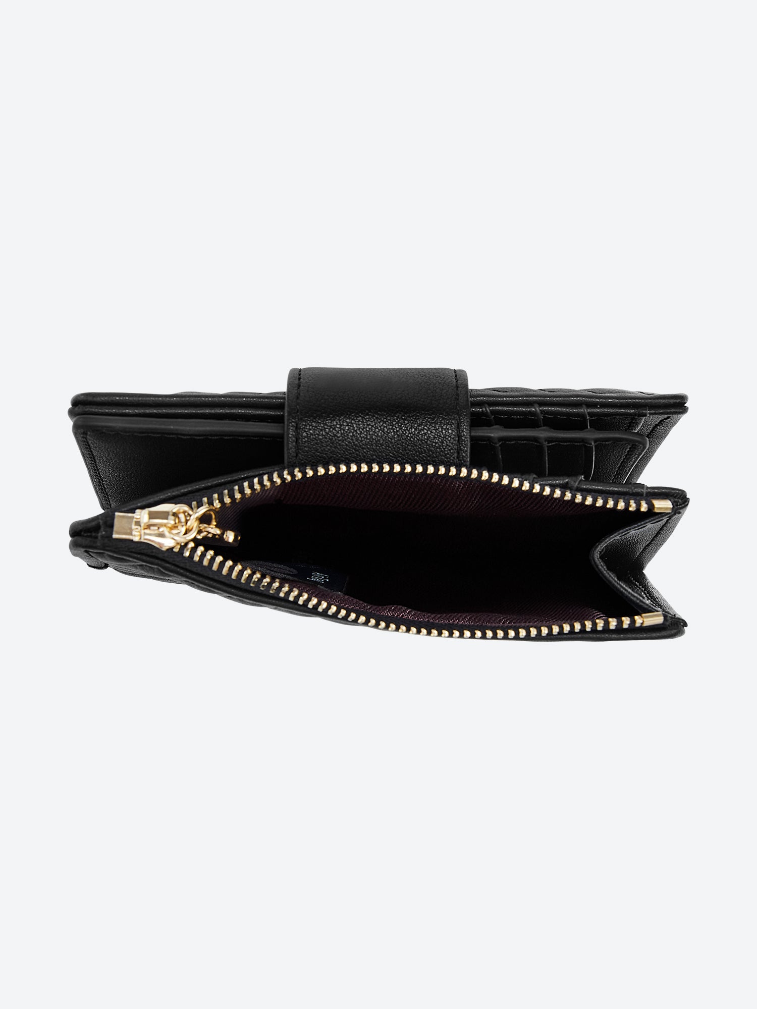 Victoria Hyde Rosi black genuine leather wallet, multifunctional design with 19 card slots, side bill compartment, and zippered coin pocket.
