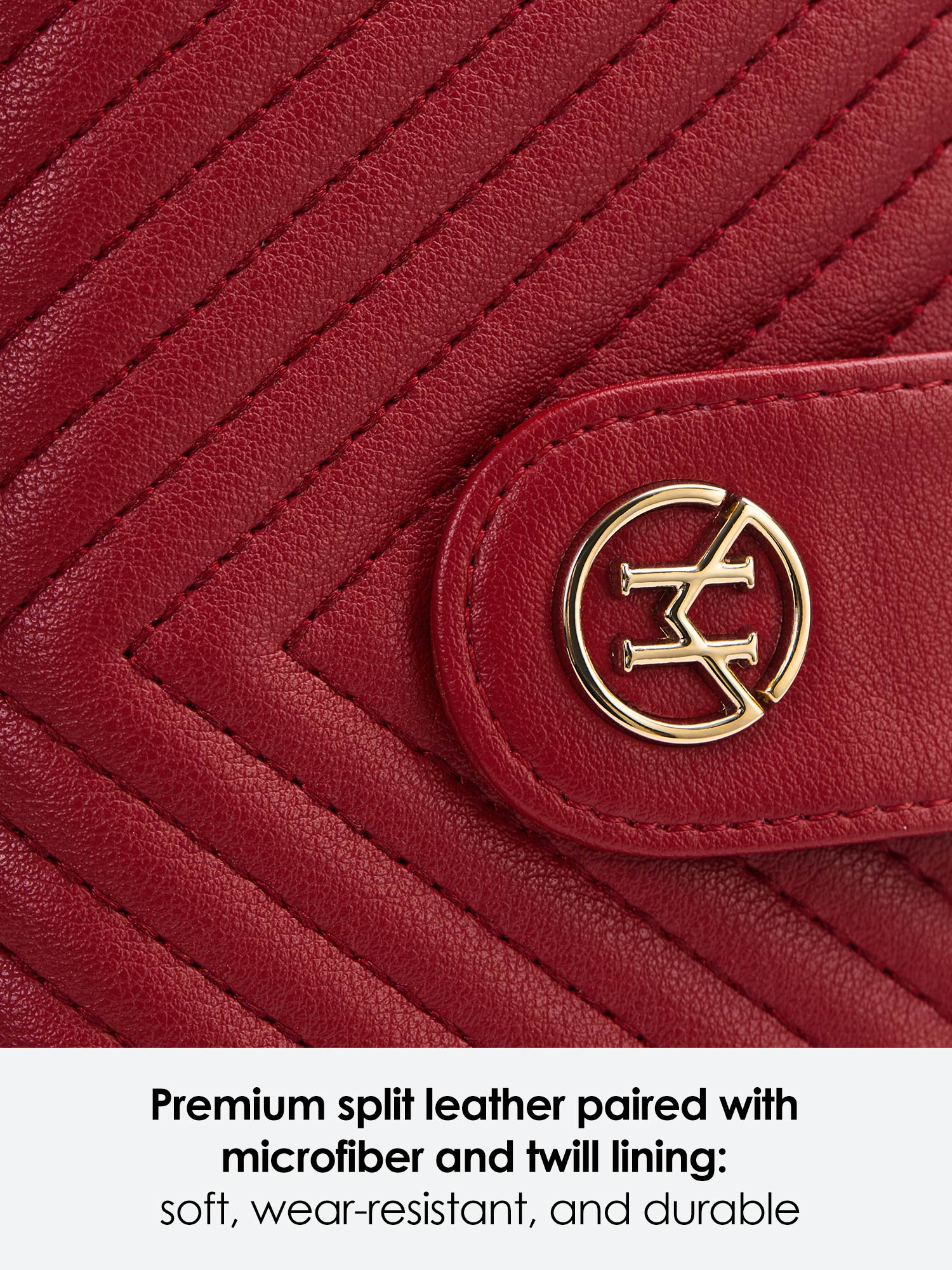 Victoria Hyde "Rosi" genuine leather wallet in cherry red. Multifunctional with 19+4 card slots, bill compartment, zippered coin pocket. Compact size: 12.4x9x2.5 cm.