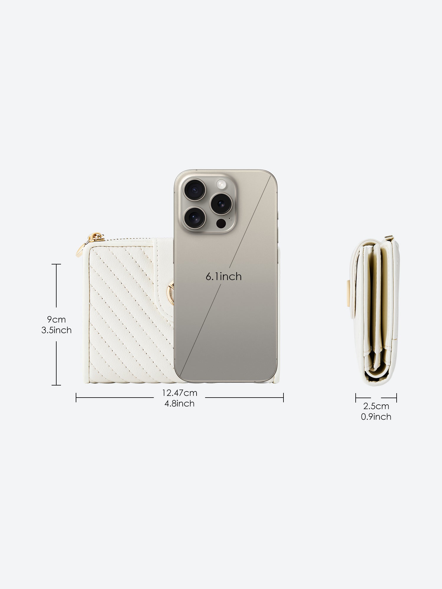 Victoria Hyde Rosi milk-white genuine leather wallet with 23 card slots, bill compartment, and zippered coin pocket. Multifunctional and elegant.