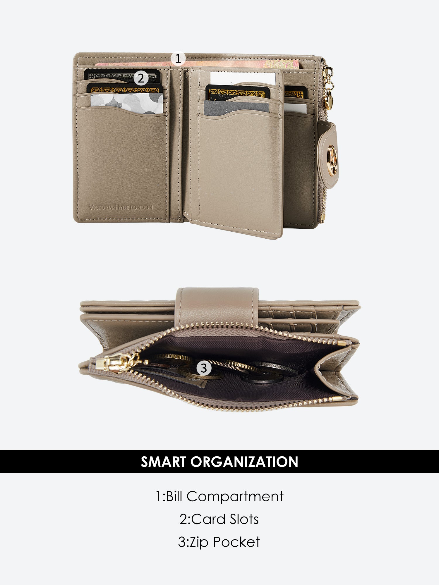 Wallet Rosi in nude – Victoria Hyde London