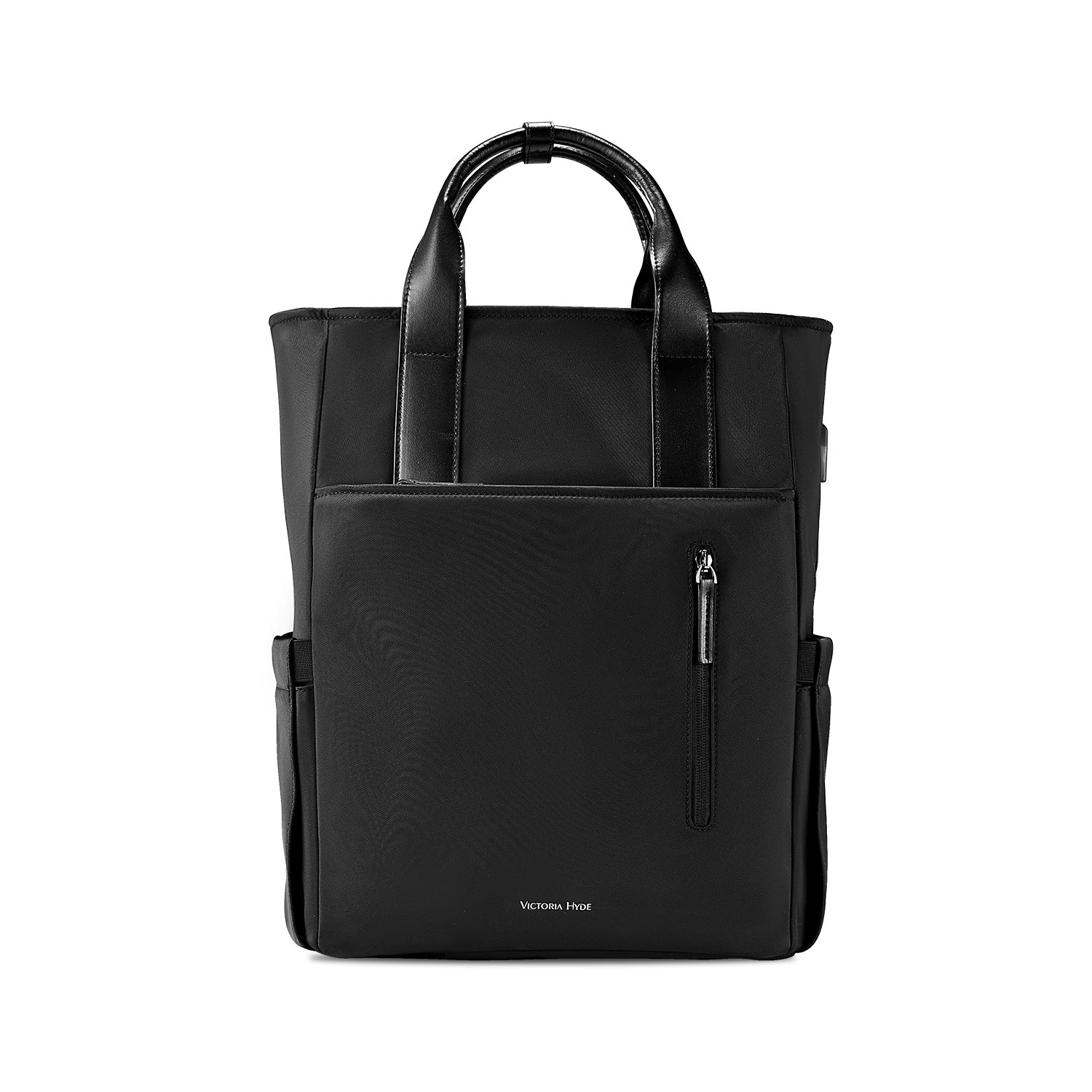 Victoria Hyde London Lake backpack – modern work backpack, 0.95kg, 15" laptop compartment, USB port, polyester exterior, silk lining, trolley strap, stylish commuter bag.