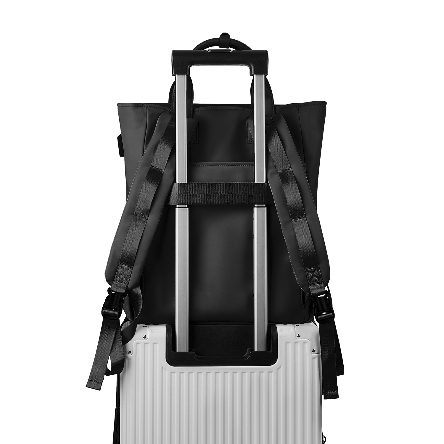 Victoria Hyde London Lake backpack – modern work backpack, 0.95kg, 15" laptop compartment, USB port, polyester exterior, silk lining, trolley strap, stylish commuter bag.