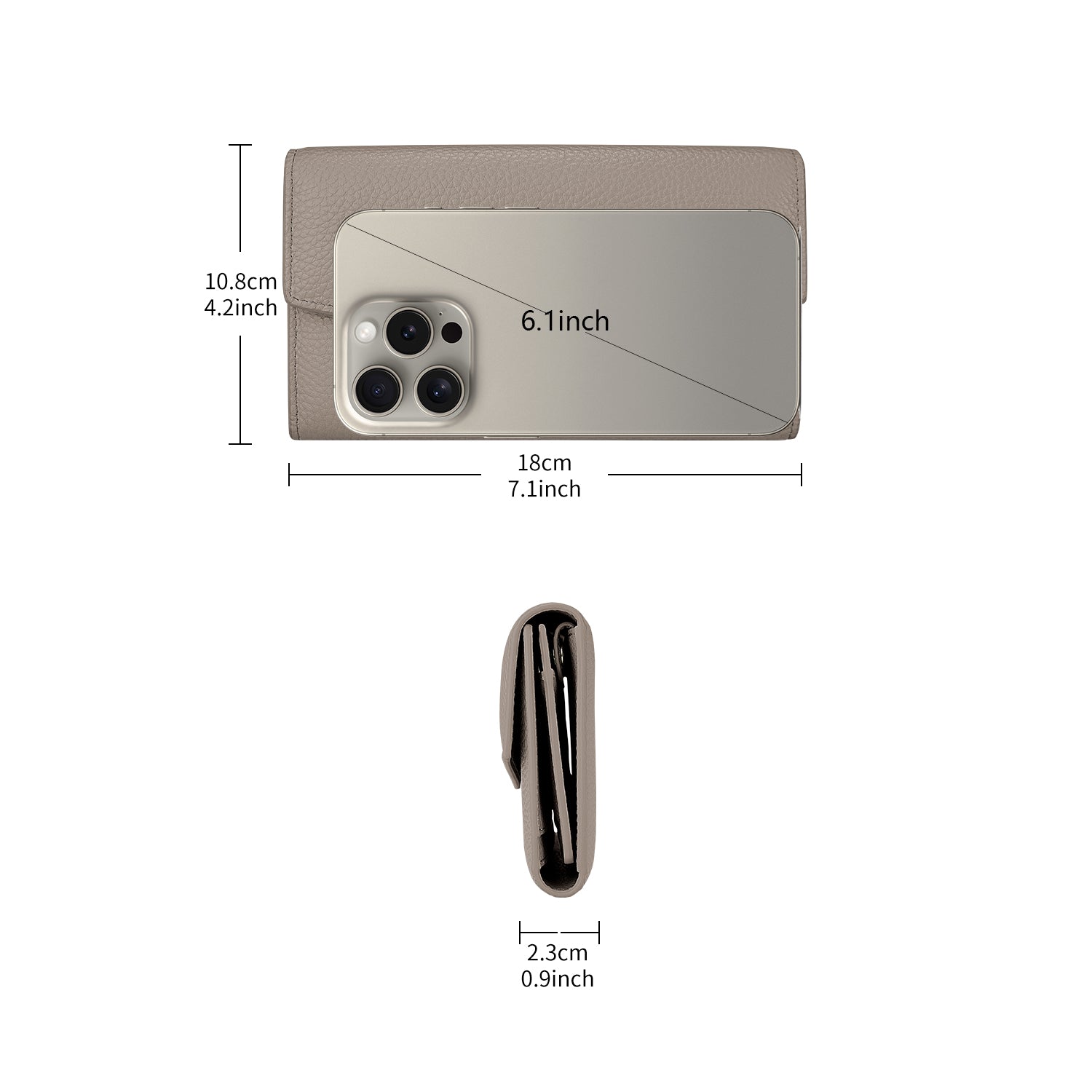 Victoria Hyde genuine leather multi-functional wallet – smooth full-grain leather, removable coin case, 14 card slots, bill compartments, elegant British design.