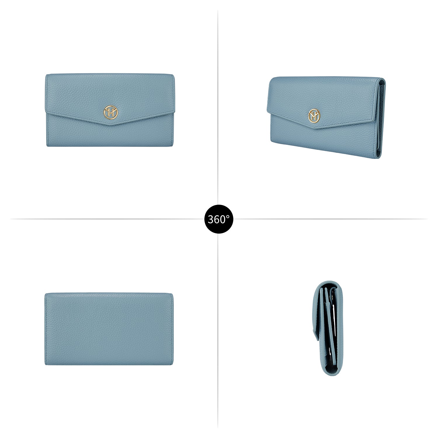Victoria Hyde genuine leather multifunctional wallet – full-grain leather, removable inner case with coin pocket and 7+7 card slots, elegant British design.
