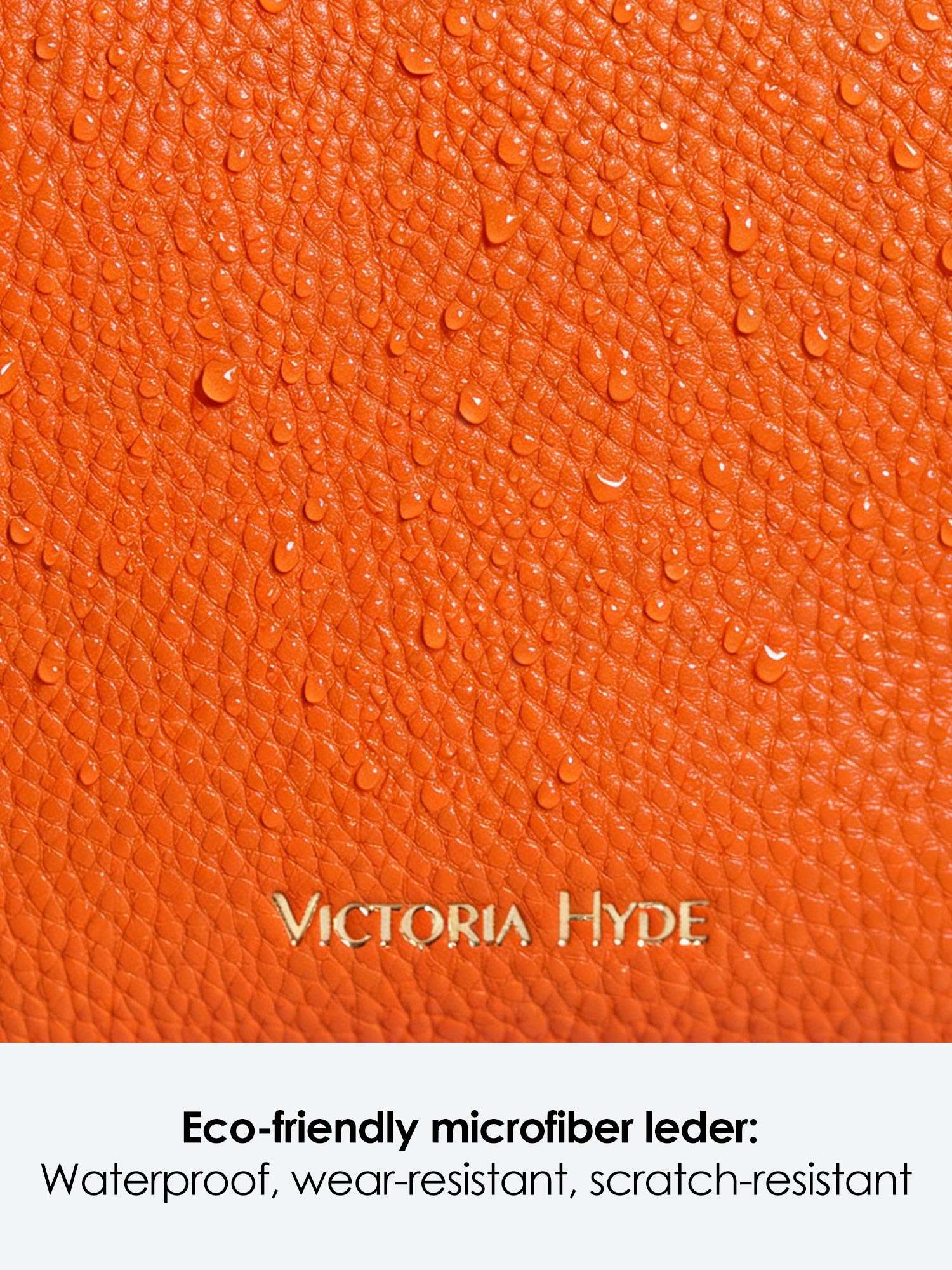 Victoria Hyde Antonia bag in light gold fittings. Microfiber with recycled lining, 18x10.5x9 cm, 0.3kg. Front pockets, card slot, slogan: Love what you do.