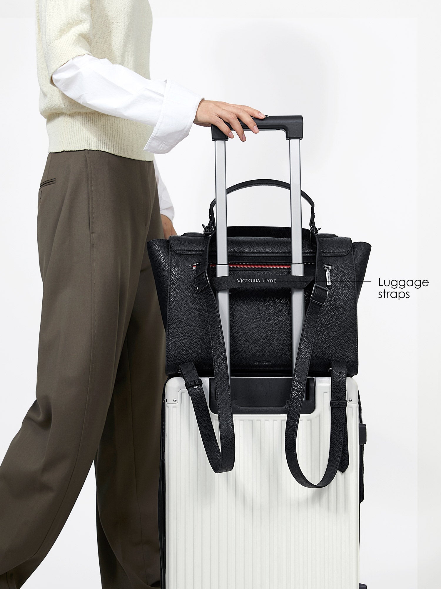 Victoria Hyde 2-in-1 convertible backpack – stylish microfibre leather handbag transforms to comfortable backpack. Removable straps, padded 13" laptop compartment, organised interior. Lightweight 880g.