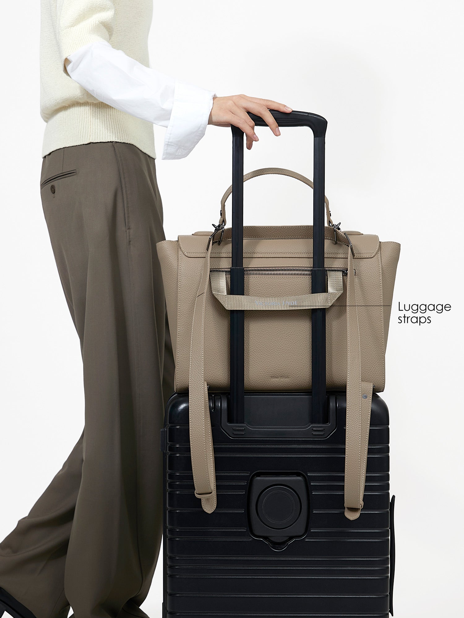 Victoria Hyde 2-in-1 backpack: stylish microfiber leather, converts from handbag to backpack with detachable straps, padded tablet compartment, lightweight.