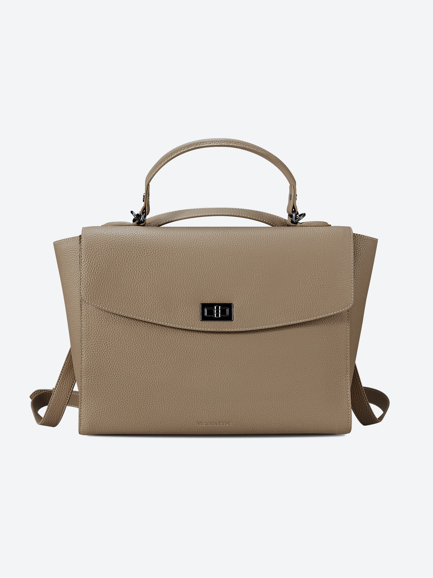 Victoria Hyde 2-in-1 backpack: stylish microfiber leather, converts from handbag to backpack with detachable straps, padded tablet compartment, lightweight.