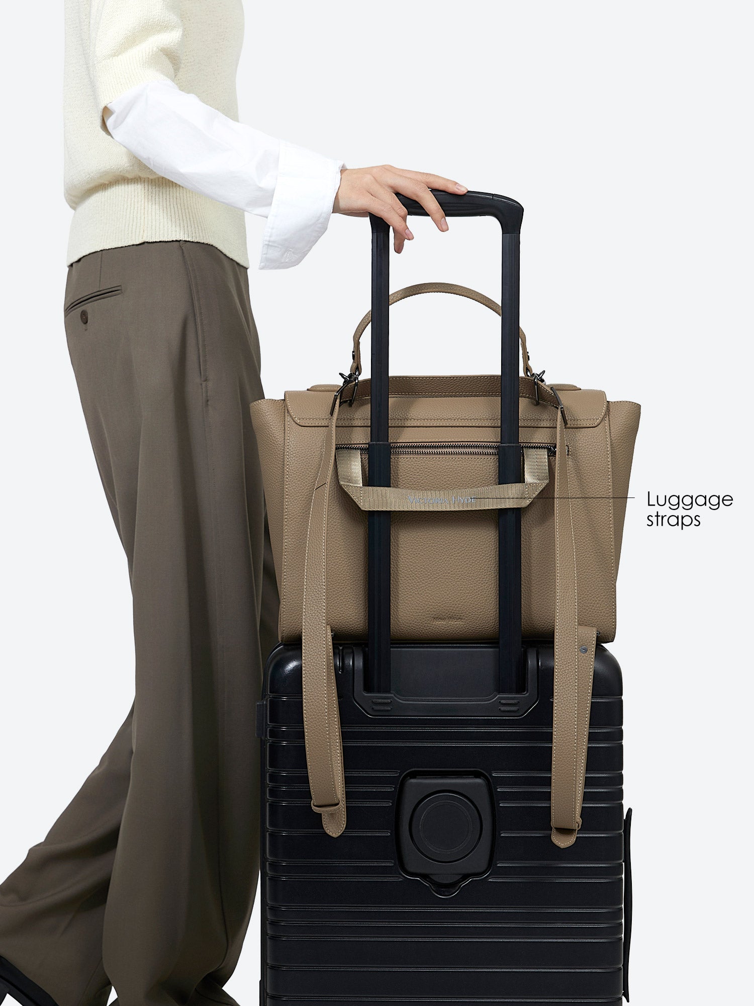 Victoria Hyde 2-in-1 backpack: stylish microfiber leather, converts from handbag to backpack with detachable straps, padded tablet compartment, lightweight.