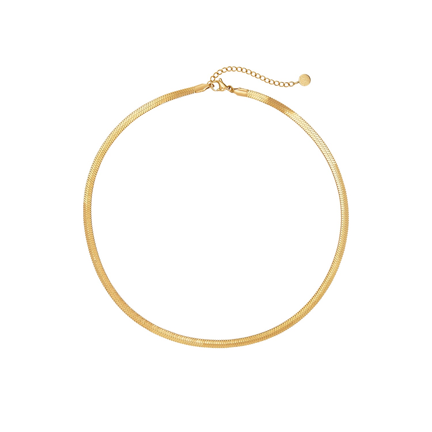 Victoria Hyde Lamia light gold snake necklace – stainless steel, 400mm+50mm adjustable length, elegant and modern design for daily wear.