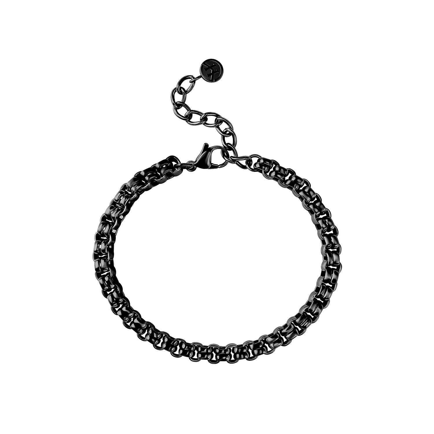 Victoria Hyde minimalist black silver bracelet for men. Timeless, elegant, lightweight accessory for casual or formal looks. Perfect understated style.