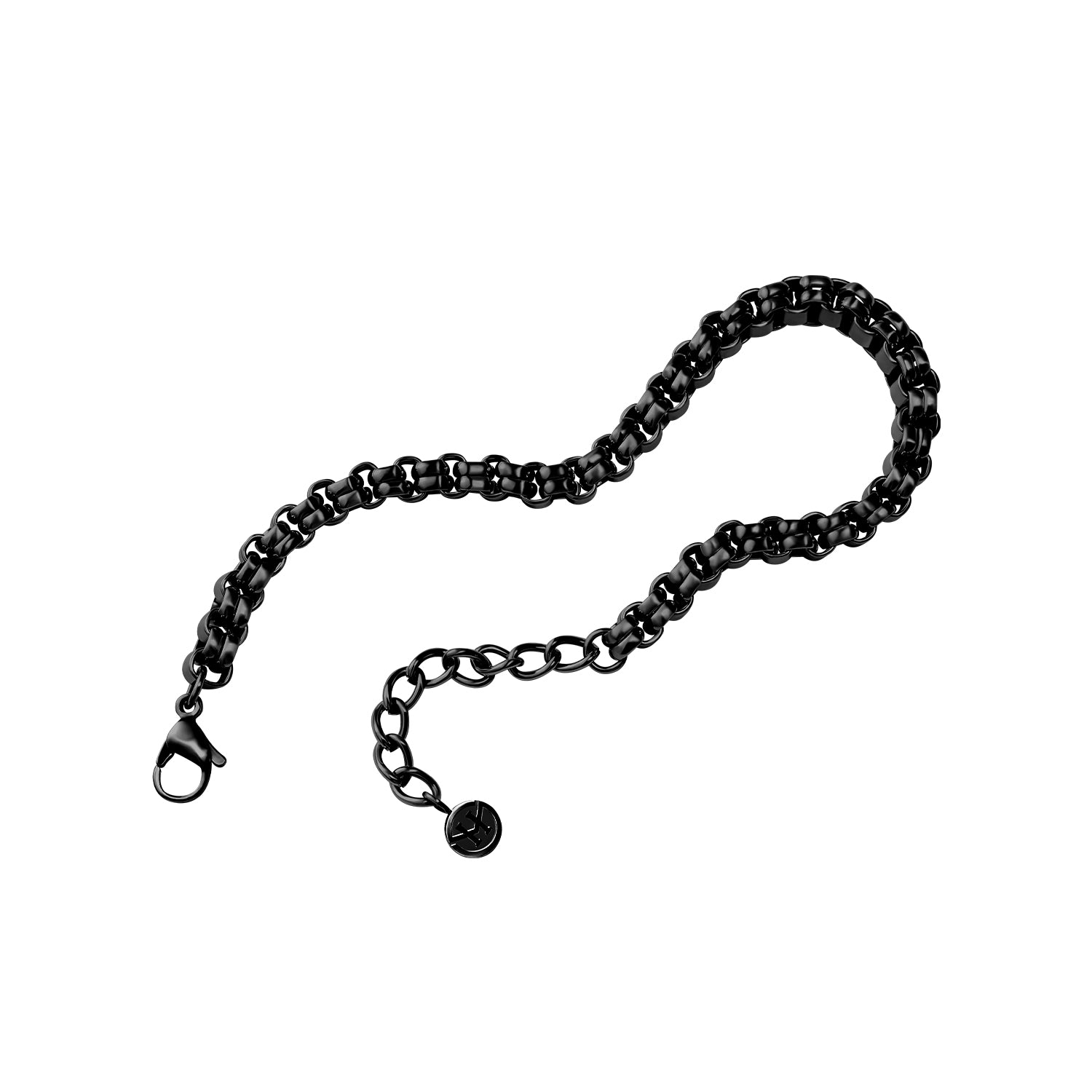 Victoria Hyde minimalist black silver bracelet for men. Timeless, elegant, lightweight accessory for casual or formal looks. Perfect understated style.