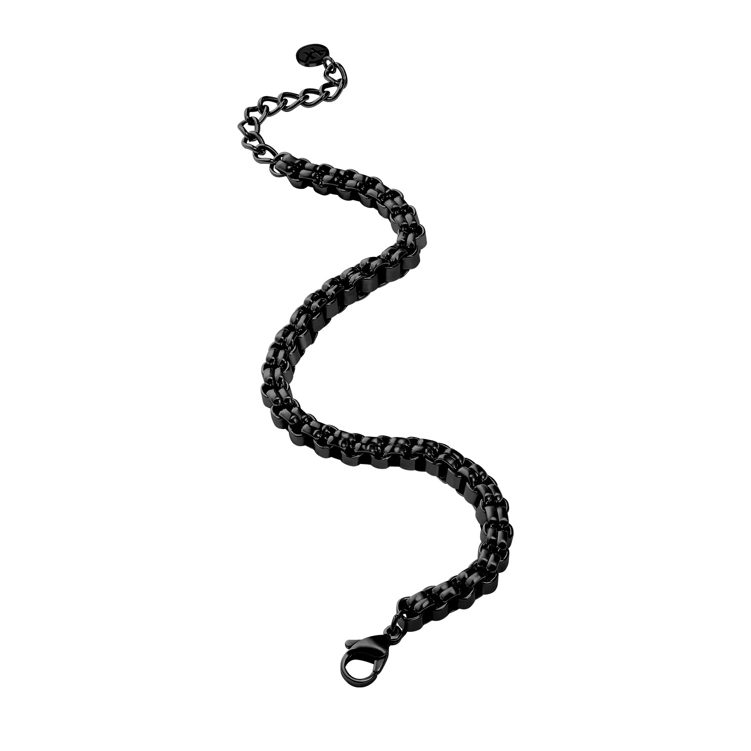 Victoria Hyde minimalist black silver bracelet for men. Timeless, elegant, lightweight accessory for casual or formal looks. Perfect understated style.