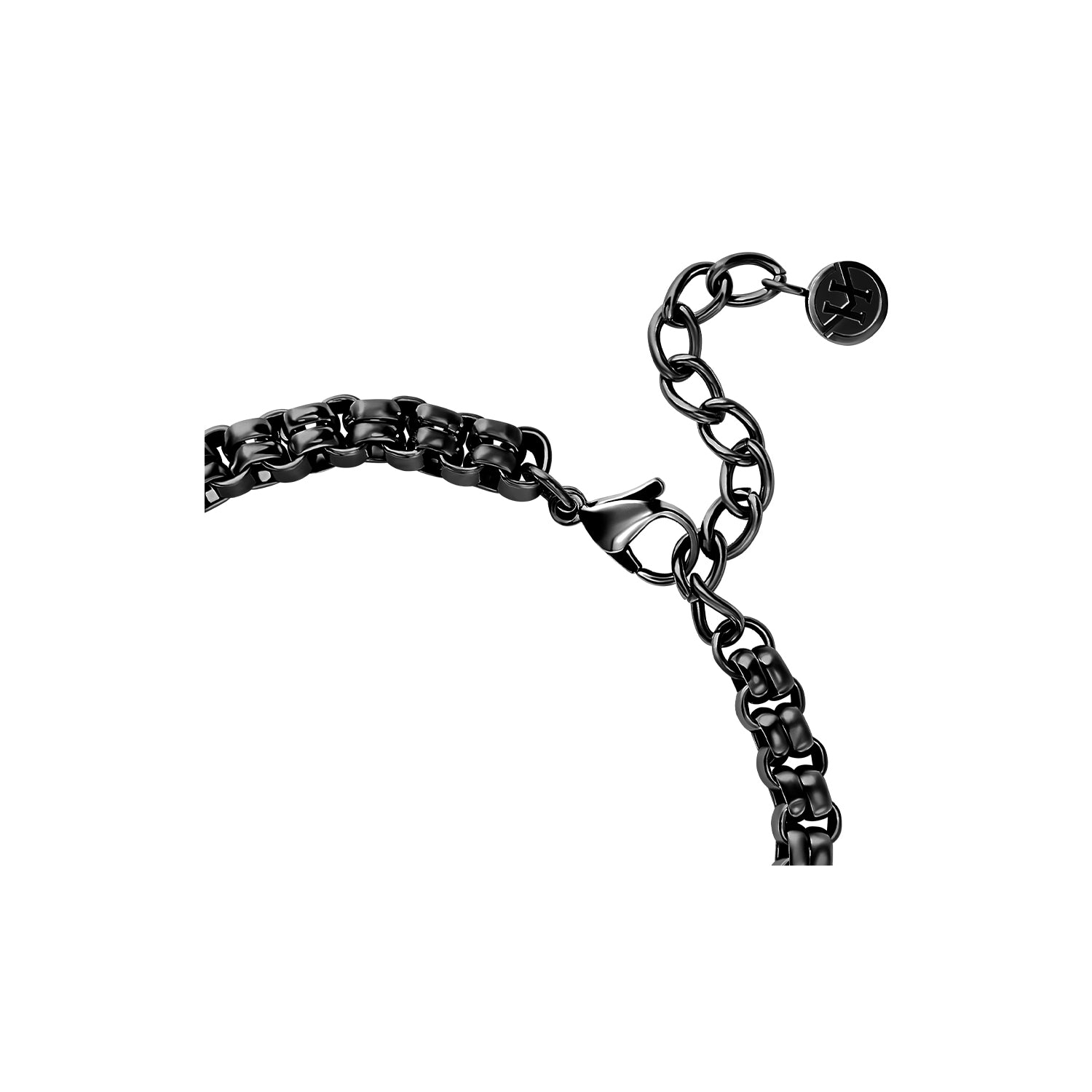 Victoria Hyde minimalist black silver bracelet for men. Timeless, elegant, lightweight accessory for casual or formal looks. Perfect understated style.