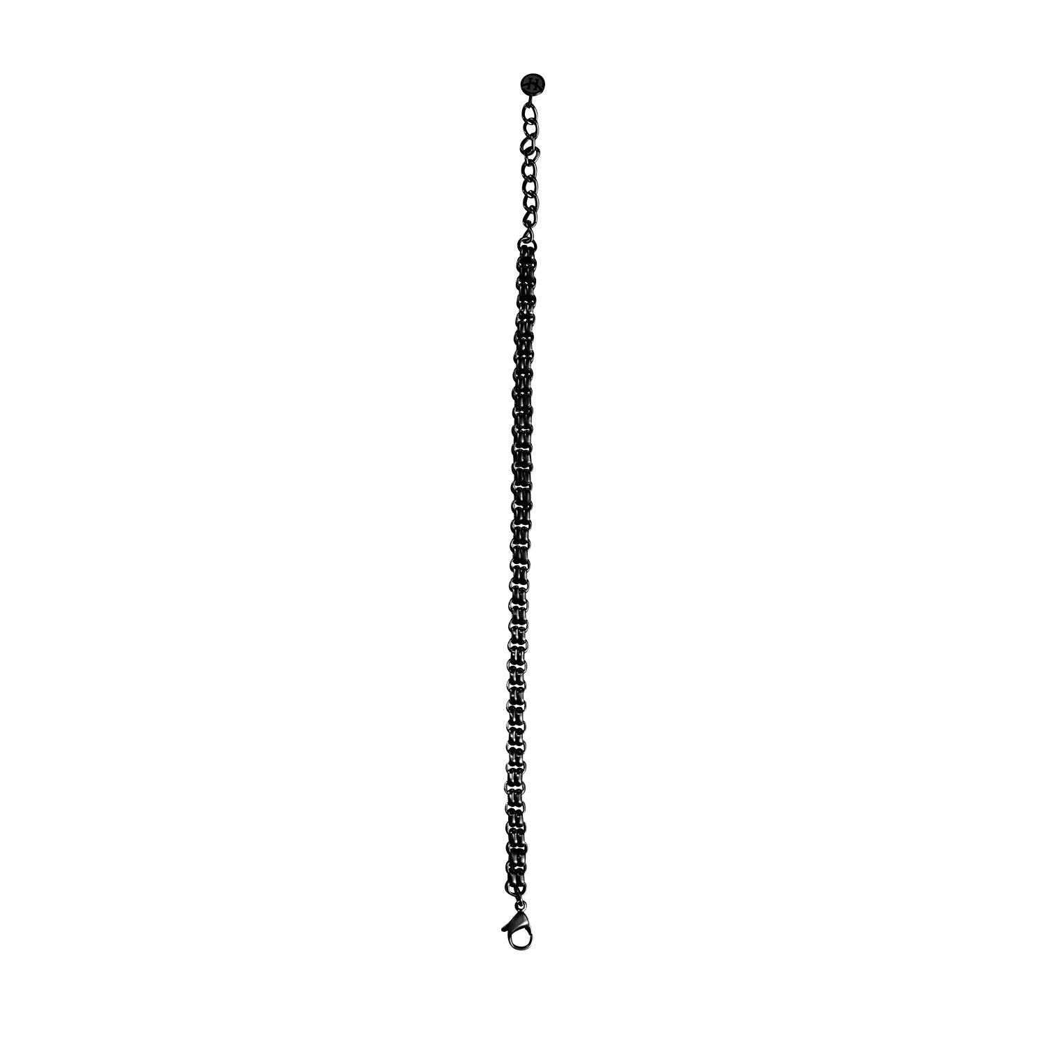 Victoria Hyde minimalist black silver bracelet for men. Timeless, elegant, lightweight accessory for casual or formal looks. Perfect understated style.