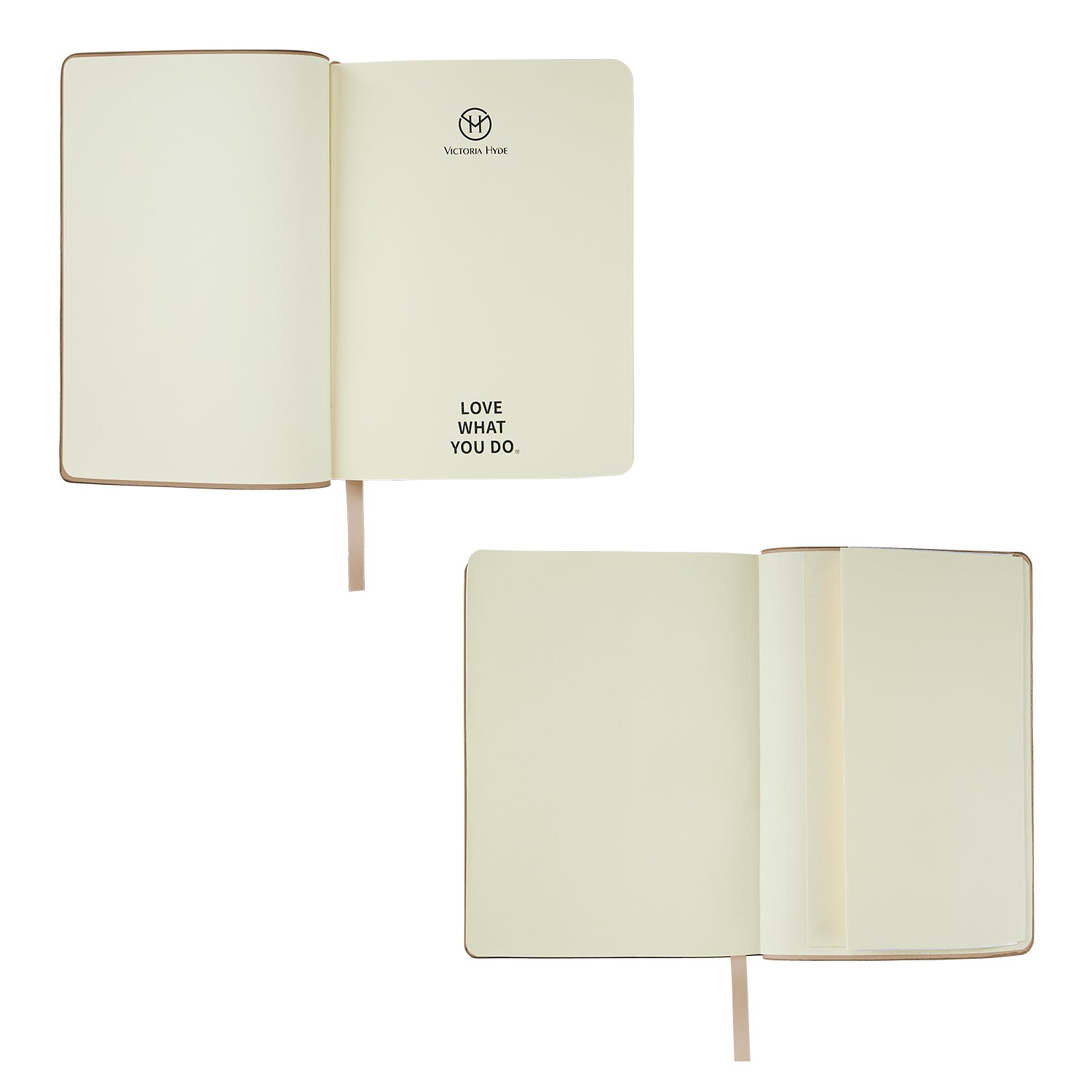 Victoria Hyde heart-embossed leather notebook with crystal pen gift set.

