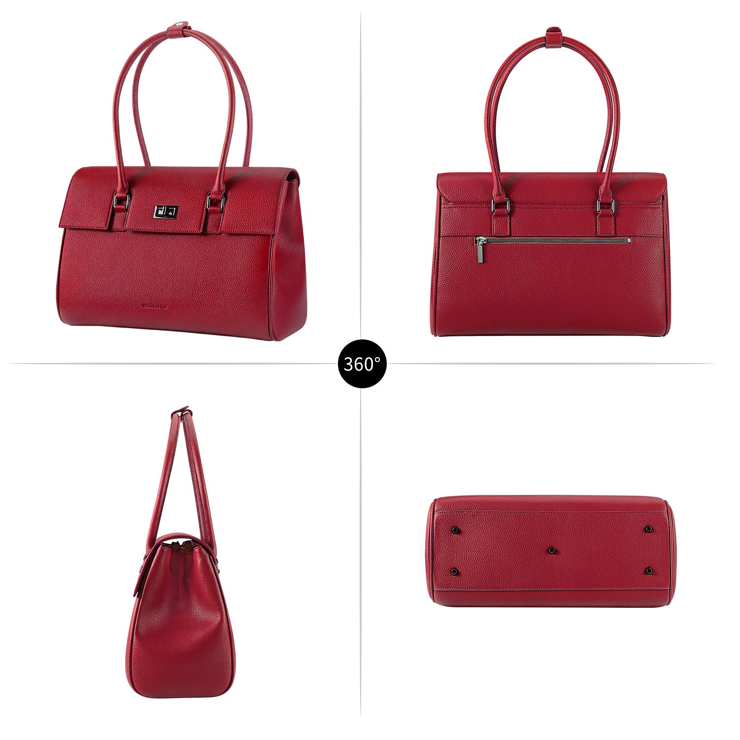 New Work Bag Jolene Garnet Red modern work bag sustainable tote bag with laptop compartment for women in business