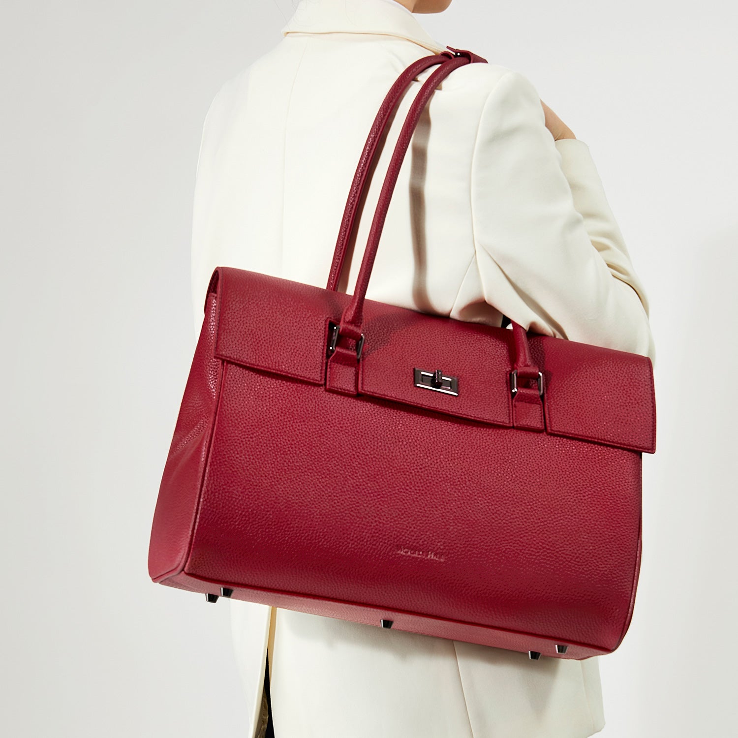 New Work Bag Jolene Garnet Red modern work bag sustainable tote bag with laptop compartment for women in business