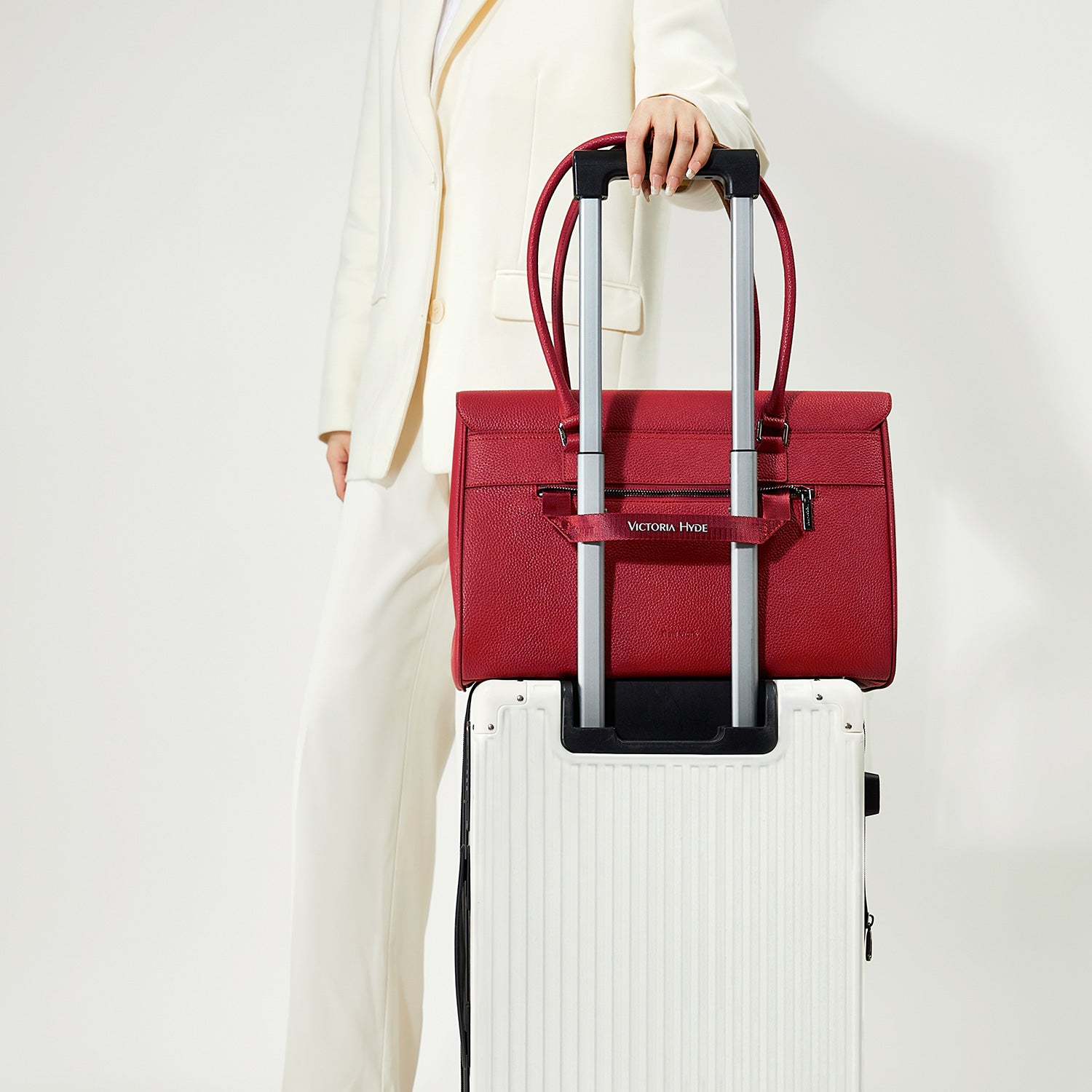 New Work Bag Jolene Garnet Red modern work bag sustainable tote bag with laptop compartment for women in business