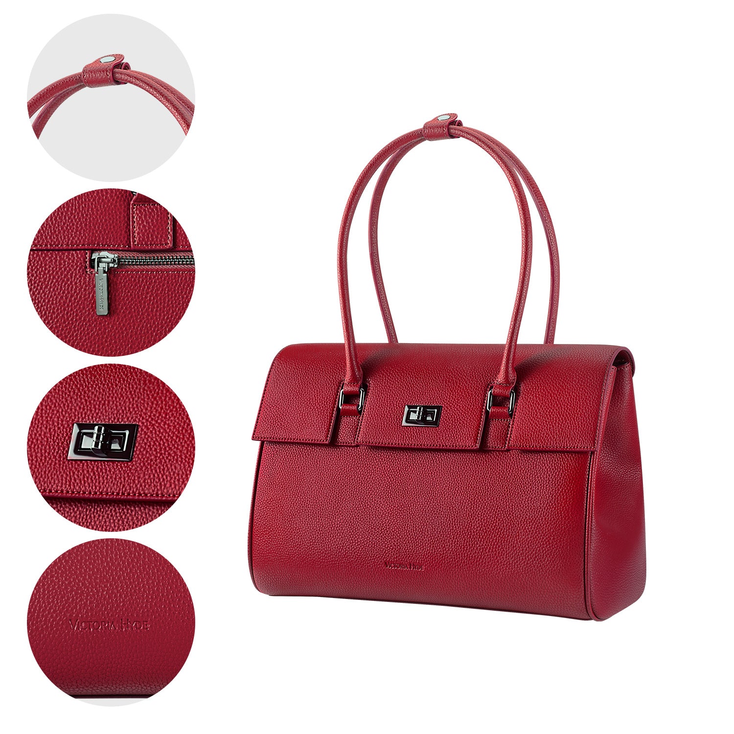 New Work Bag Jolene Garnet Red modern work bag sustainable tote bag with laptop compartment for women in business