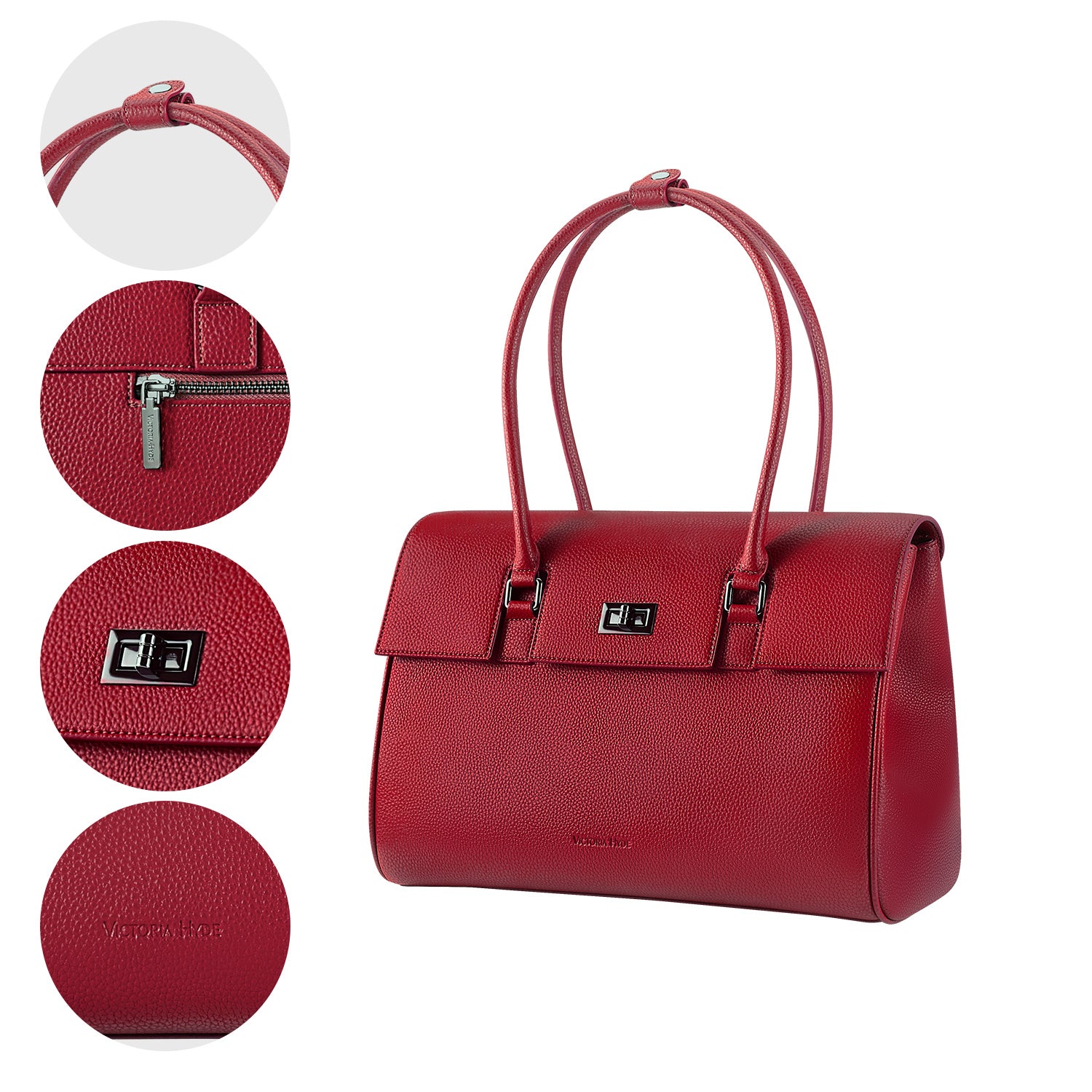 New Work Bag Jolene Garnet Red modern work bag sustainable tote bag with laptop compartment for women in business