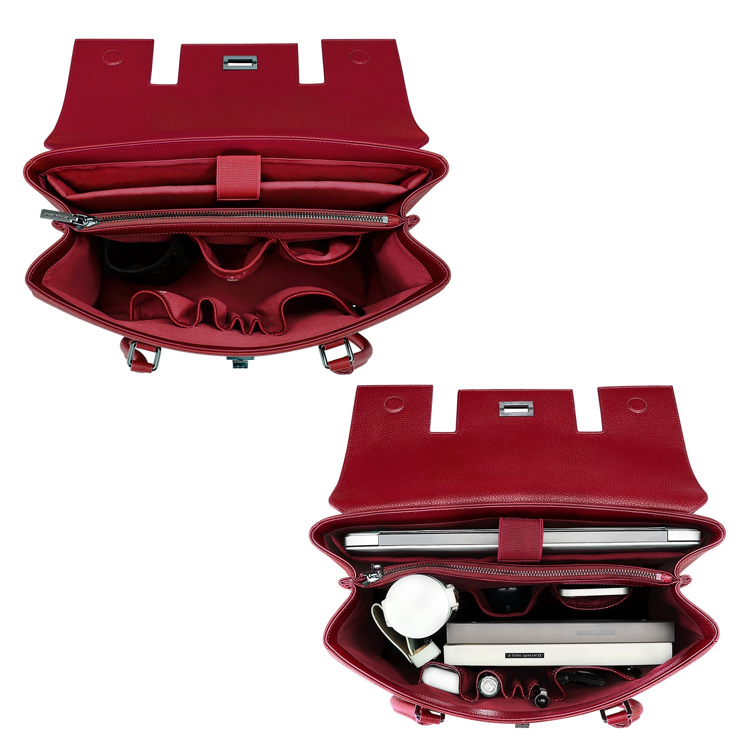 New Work Bag Jolene Garnet Red modern work bag sustainable tote bag with laptop compartment for women in business