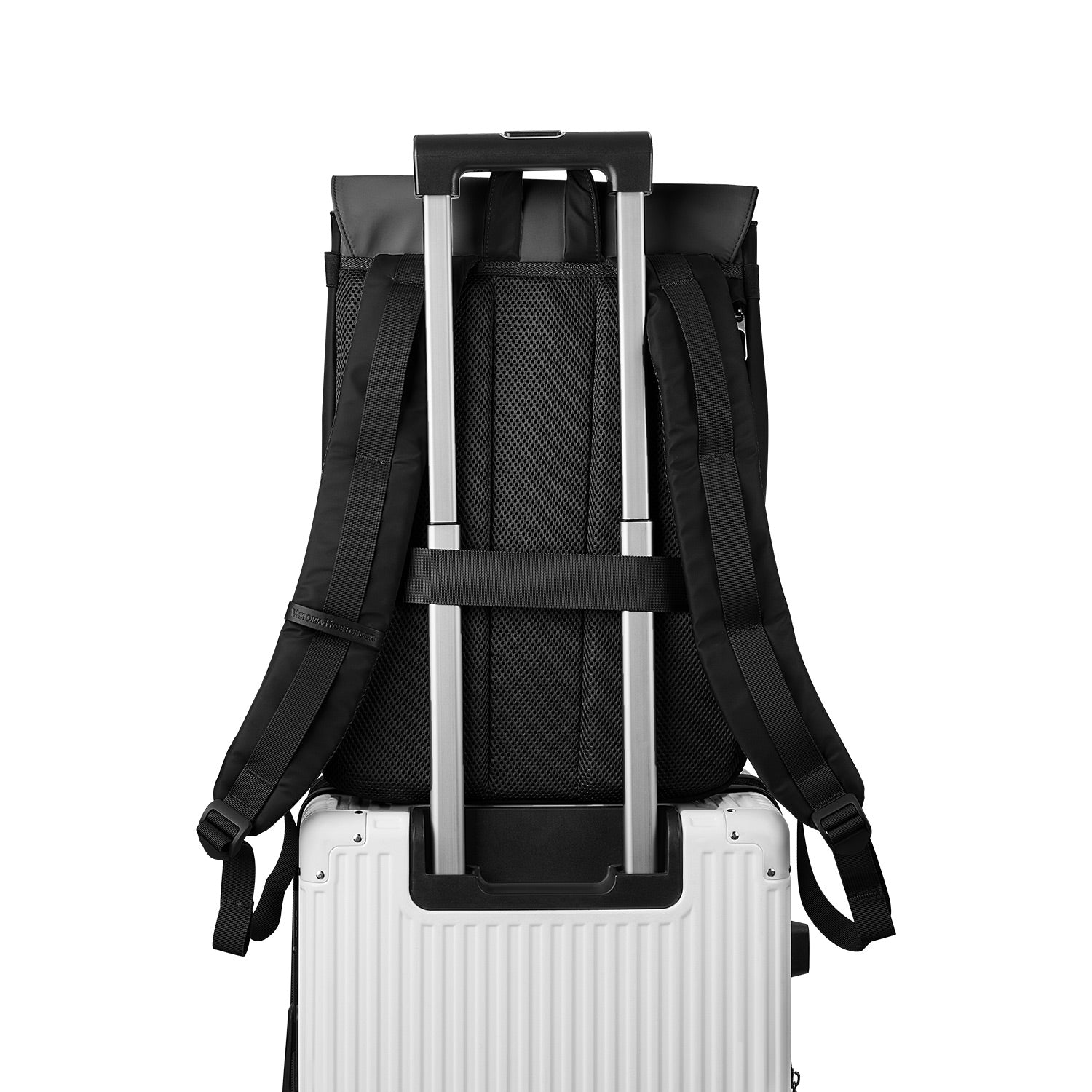 Victoria Hyde London Carlos work backpack – nylon, laptop compartment, organizer, silver hardware, 31x46x15 cm, 0.9 kg, for professionals.