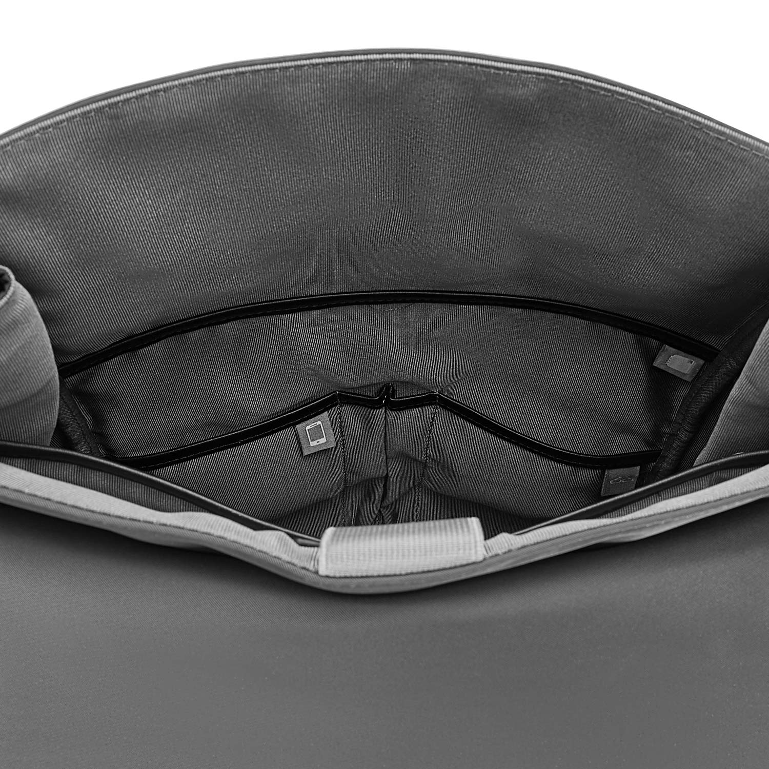 Victoria Hyde London Carlos work backpack – nylon, laptop compartment, organizer, silver hardware, 31x46x15 cm, 0.9 kg, for professionals.