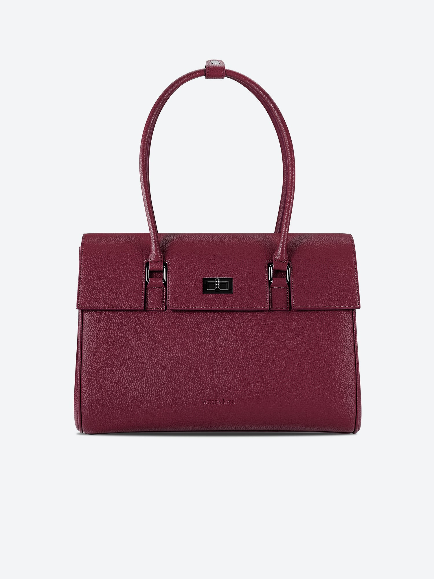 Victoria Hyde Jolene laptop handbag in winered, stylish vegan leather business bag for women, featuring a padded compartment for up to 16-inch laptops.
