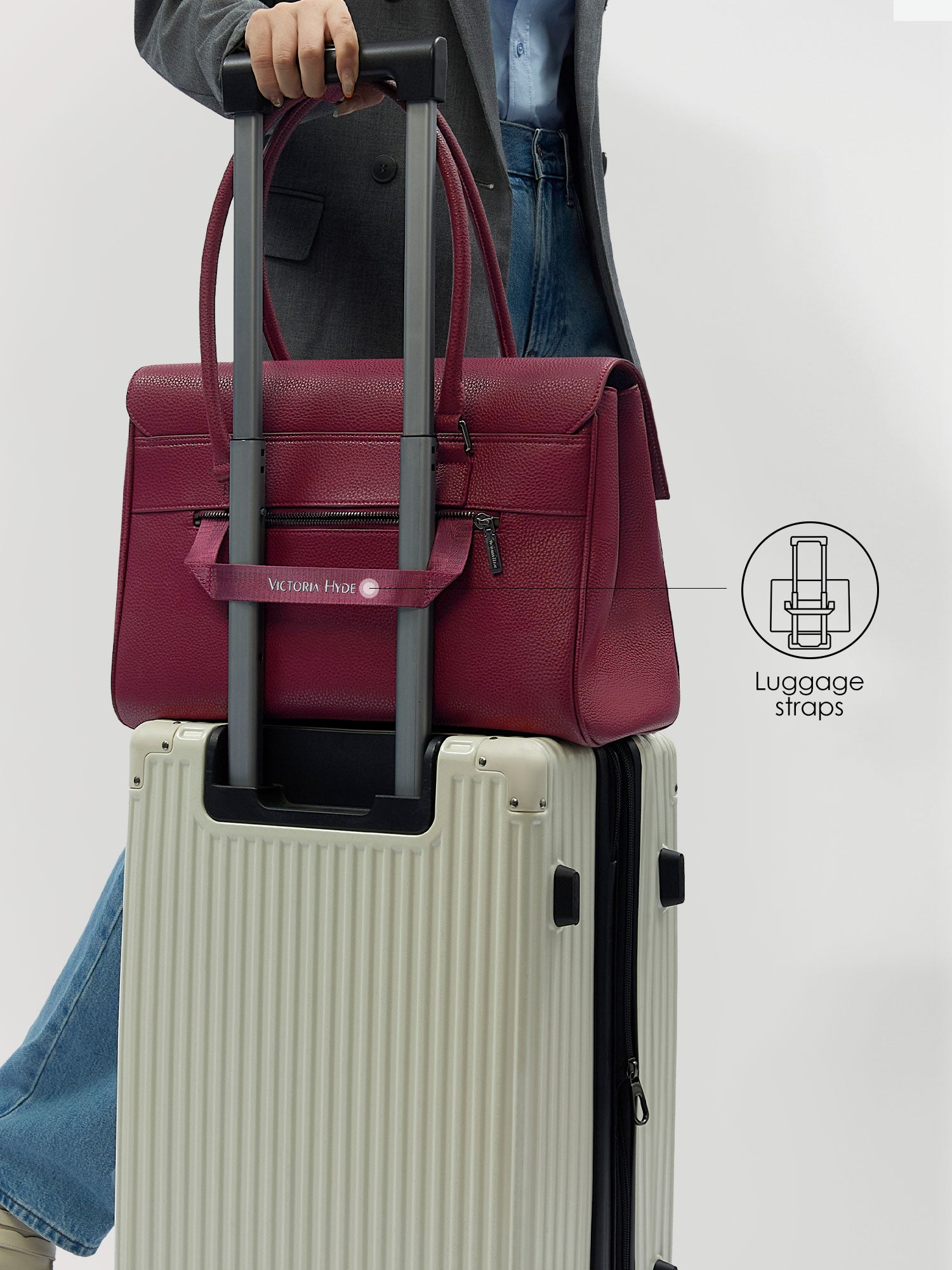 New Work Bag Jolene wine red modern work bag sustainable tote bag with laptop compartment for women in business