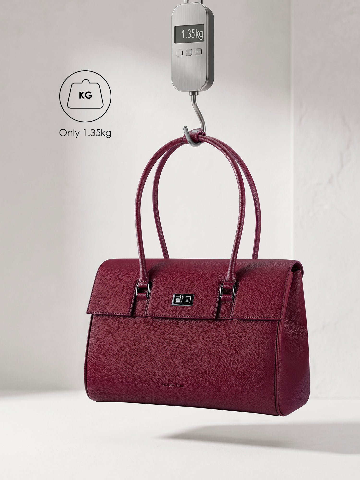 New Work Bag Jolene wine red modern work bag sustainable tote bag with laptop compartment for women in business