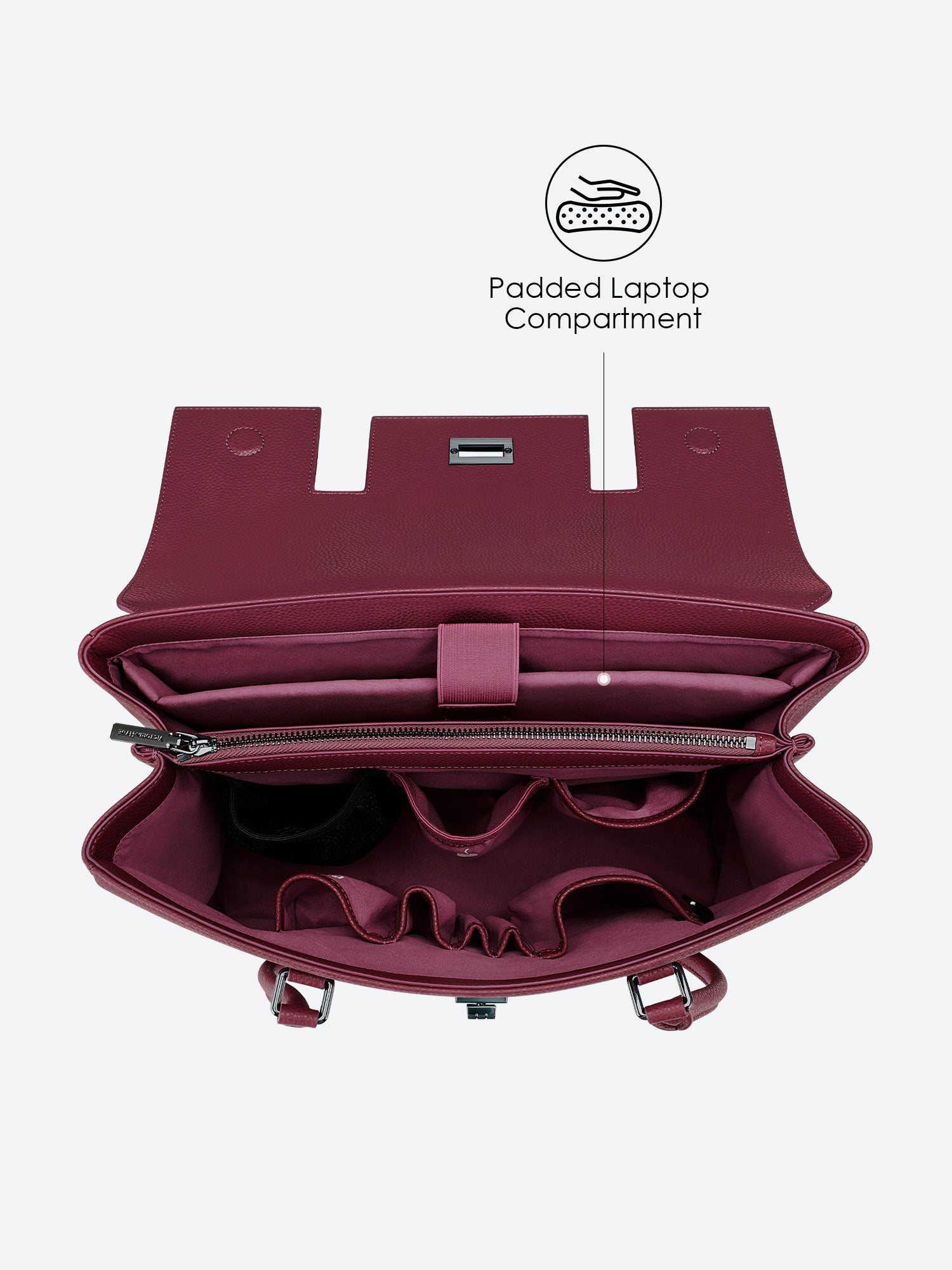 New Work Bag Jolene wine red modern work bag sustainable tote bag with laptop compartment for women in business