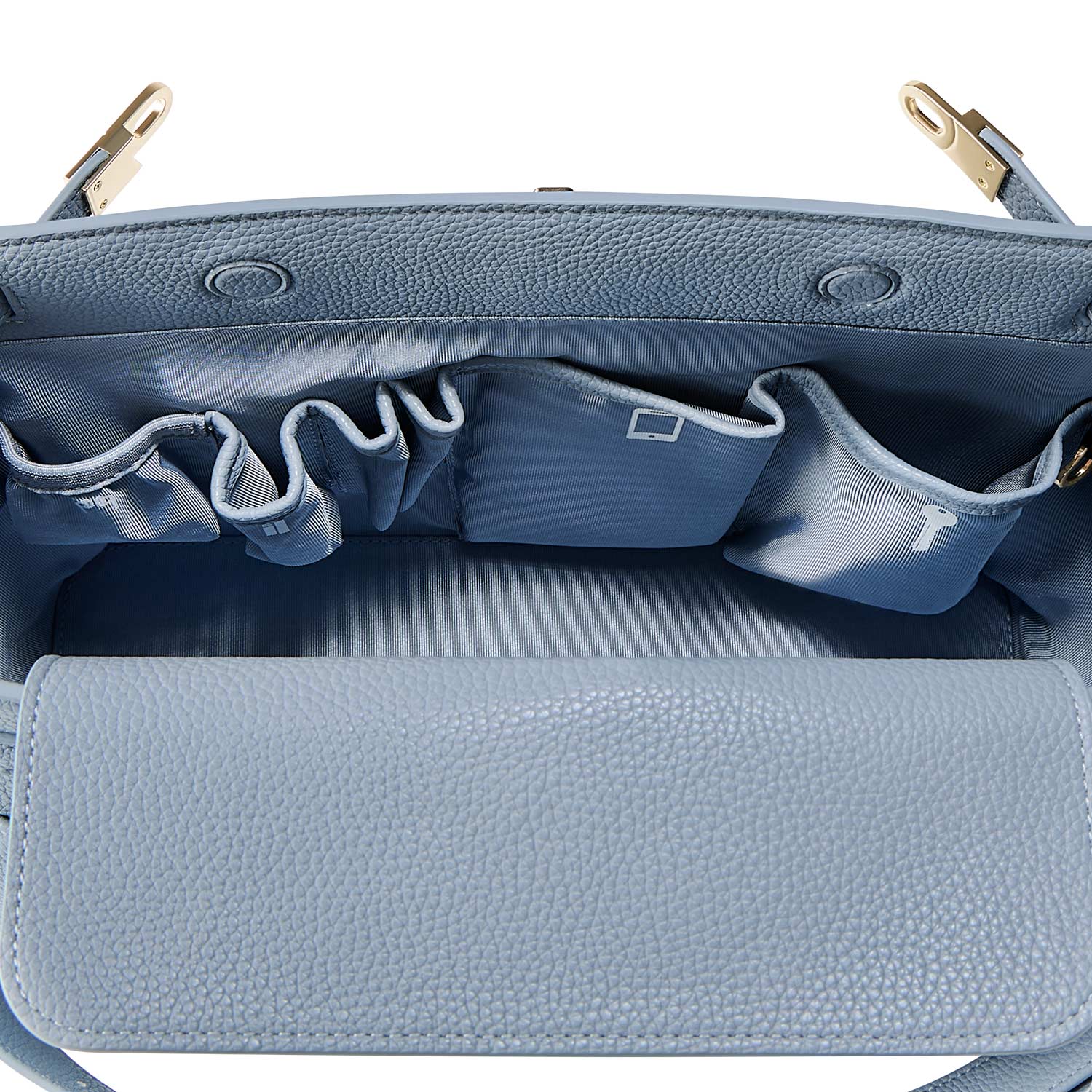 Victoria Hyde Alla business tote – gold turn-lock, PU leather, 32x23.5x17 cm, key/handy pockets, transparent ID slot, removable cosmetic pouch.