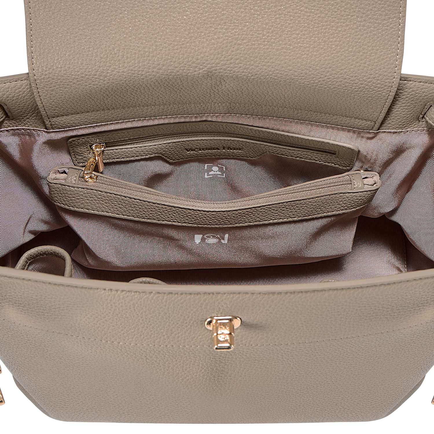 Victoria Hyde Alla business shoulder bag – gold turn-lock, PU leather, organizer pockets, removable pouch, 32x23.5x17 cm, for modern working women.