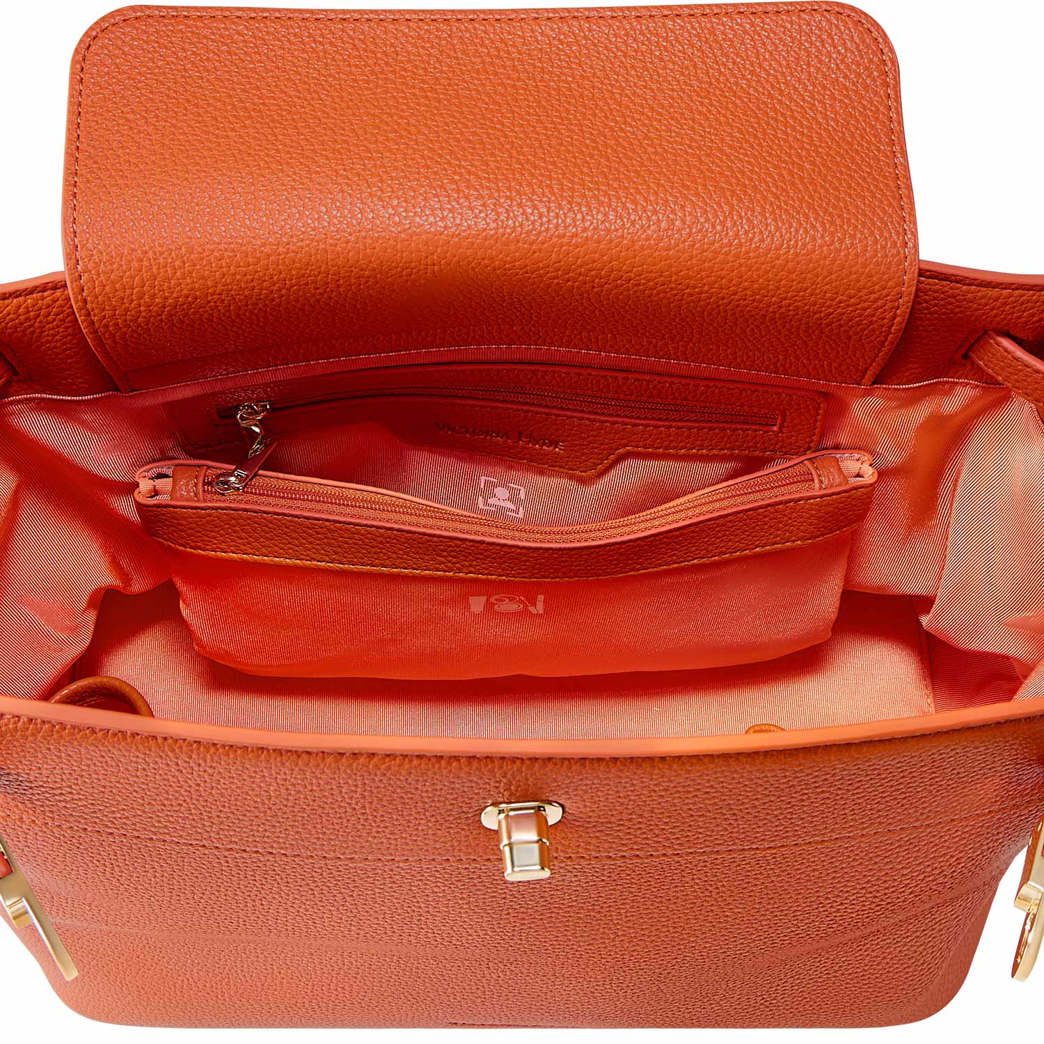 Victoria Hyde Alla business shoulder bag – gold turn-lock, PU leather, 32x23.5x17 cm, organizer pockets, removable pouch for work &amp; travel.