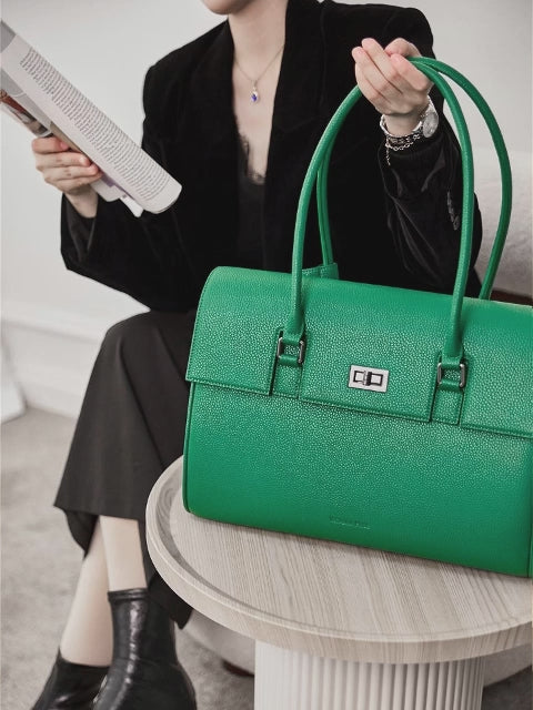 New Work Bag Jolene green modern work bag sustainable tote bag with laptop compartment for women in business