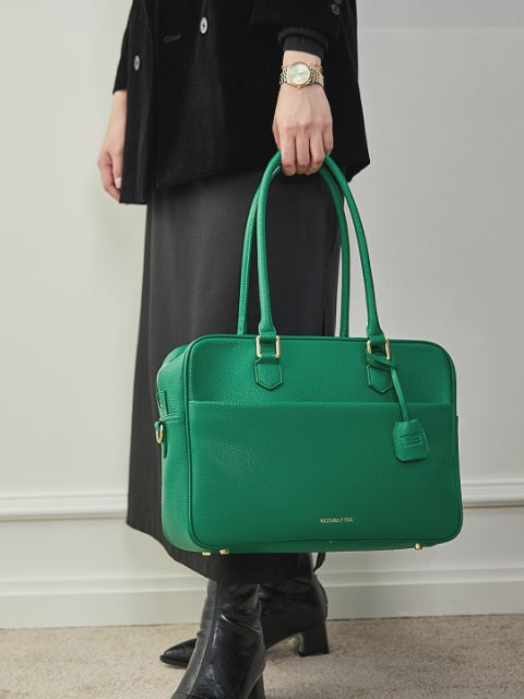 New Work Bag Margaret green modern work bag sustainable tote bag with laptop compartment for women in business