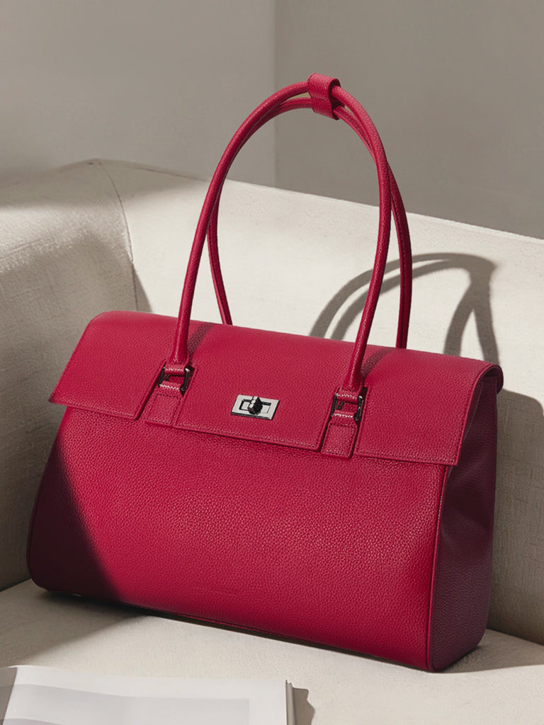 New Work Bag Jolene granet red modern work bag sustainable tote bag with laptop compartment for women in business