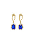 Earrings Princess's Water Drop in Gold Blue