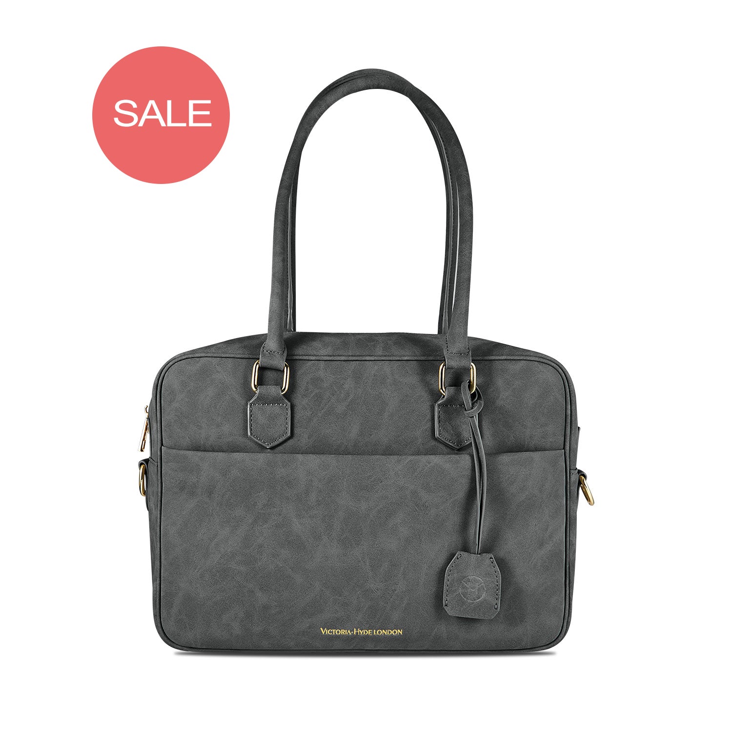 New Work Bag Margaret grey modern work bag sustainable tote bag with laptop compartment for women in business