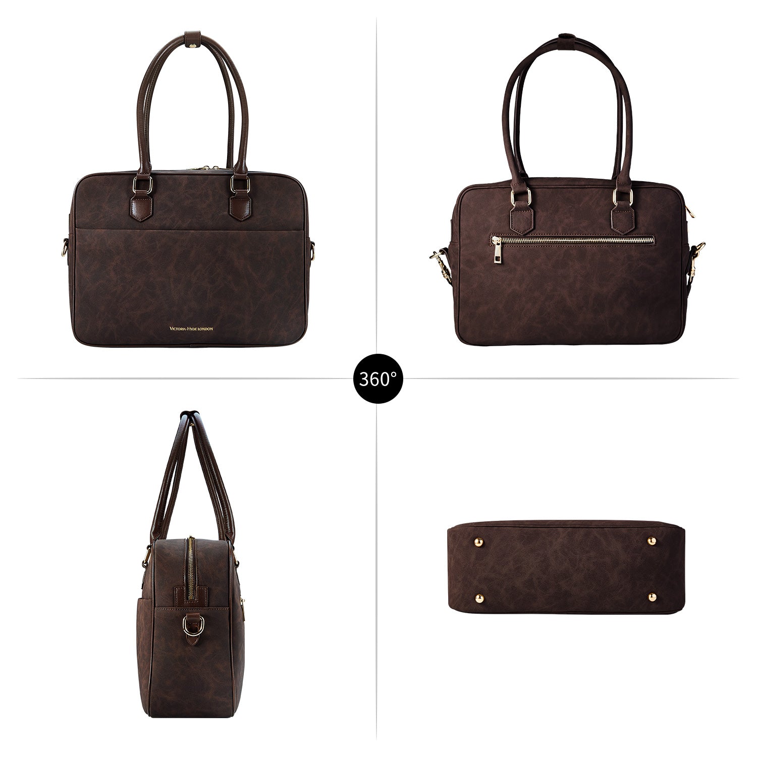 New Work Bag Margaret brown modern work bag sustainable tote bag with laptop compartment for women in business