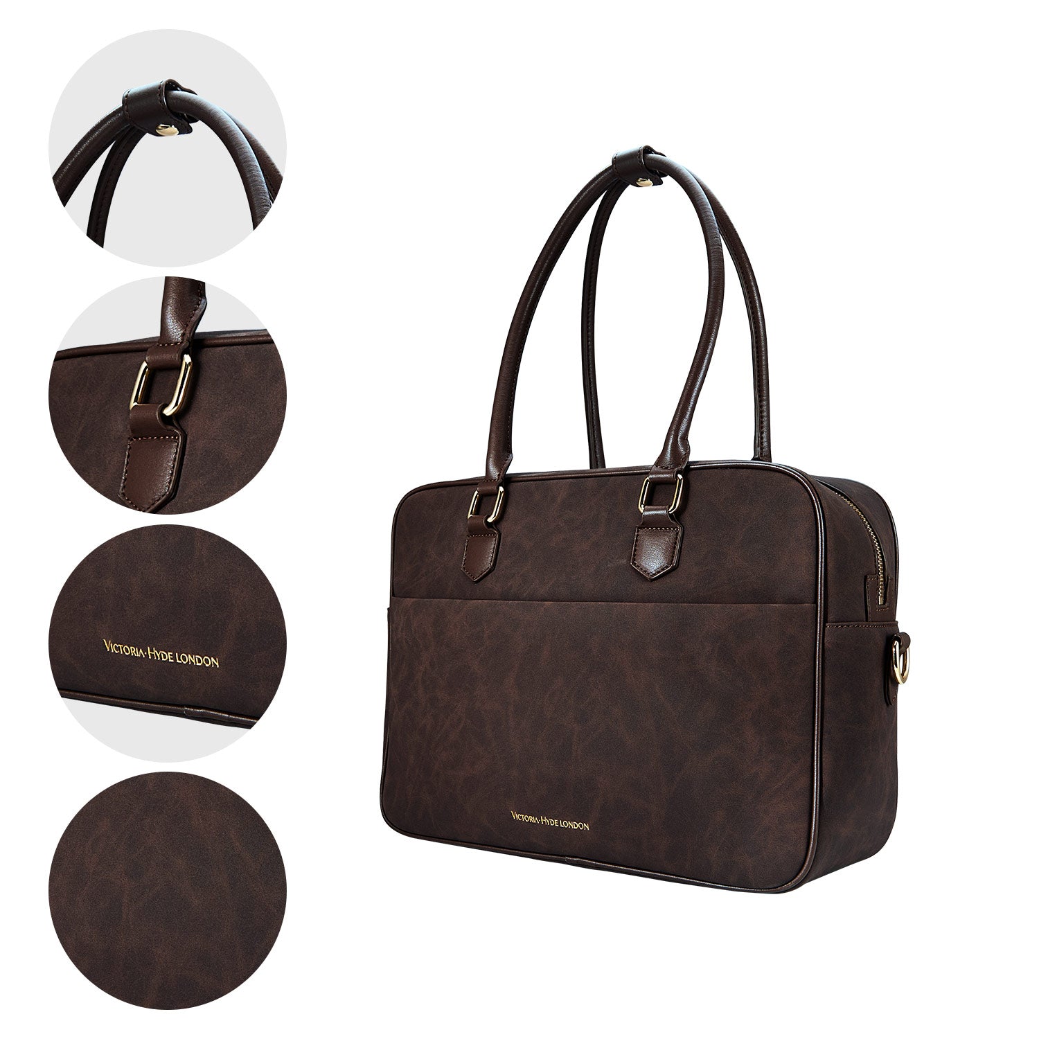 New Work Bag Margaret brown modern work bag sustainable tote bag with laptop compartment for women in business
