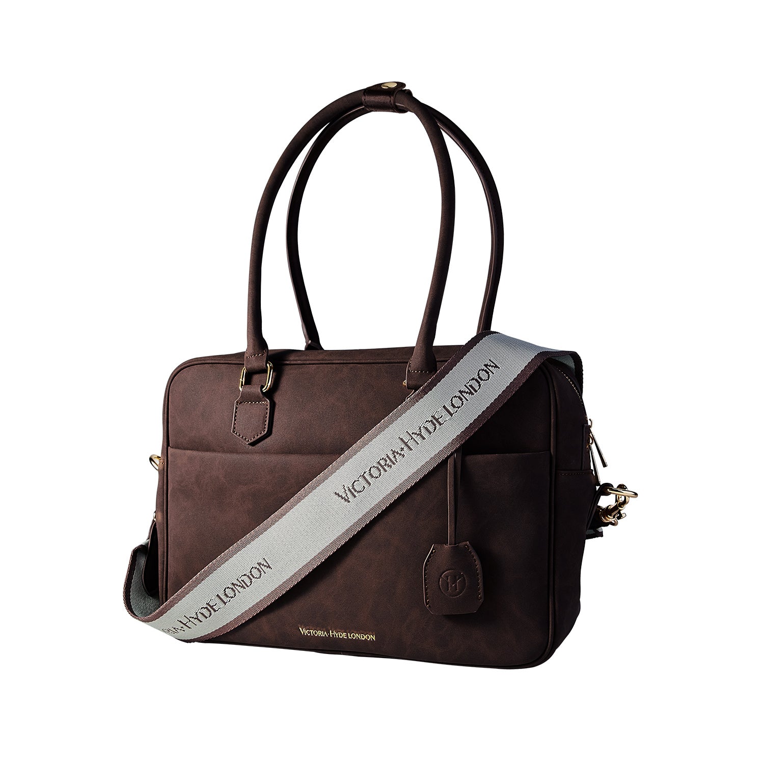 New Work Bag Margaret brown modern work bag sustainable tote bag with laptop compartment for women in business
