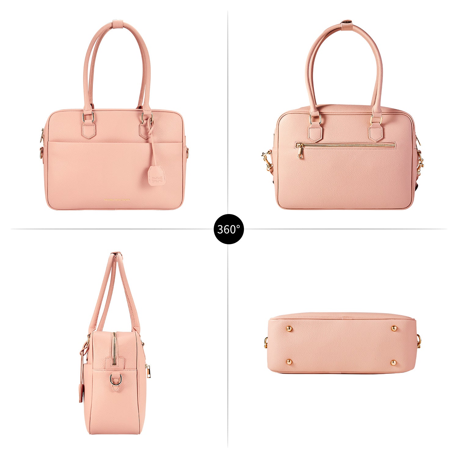 New Work Bag Margaret pink modern work bag sustainable tote bag with laptop compartment for women in business