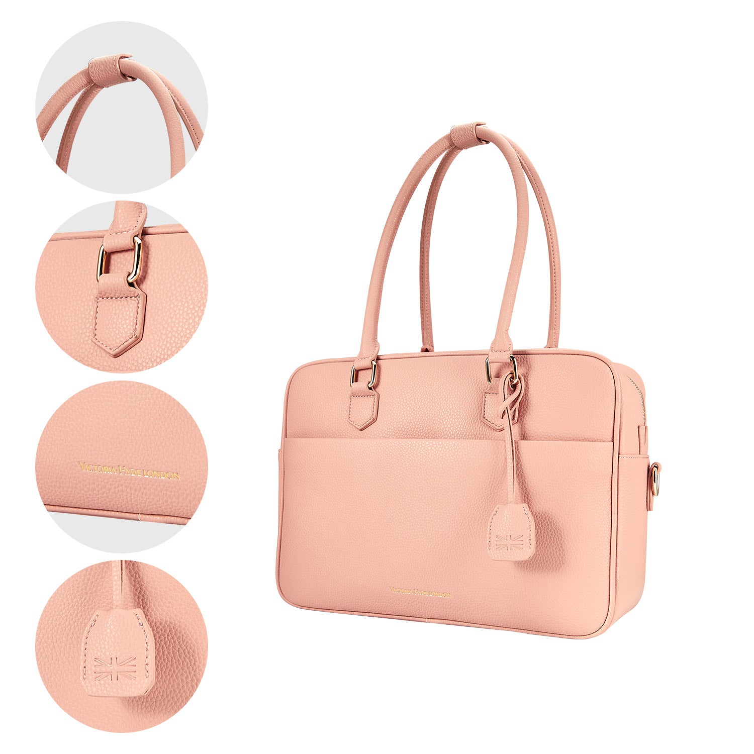 New Work Bag Margaret pink modern work bag sustainable tote bag with laptop compartment for women in business
