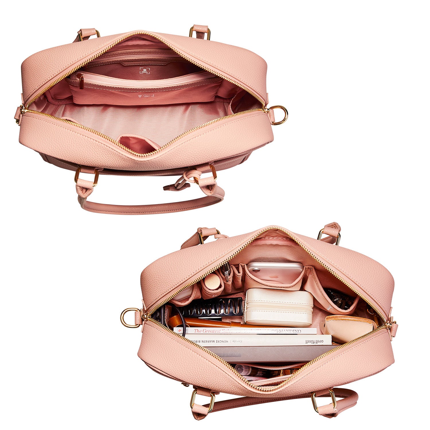 New Work Bag Margaret pink modern work bag sustainable tote bag with laptop compartment for women in business