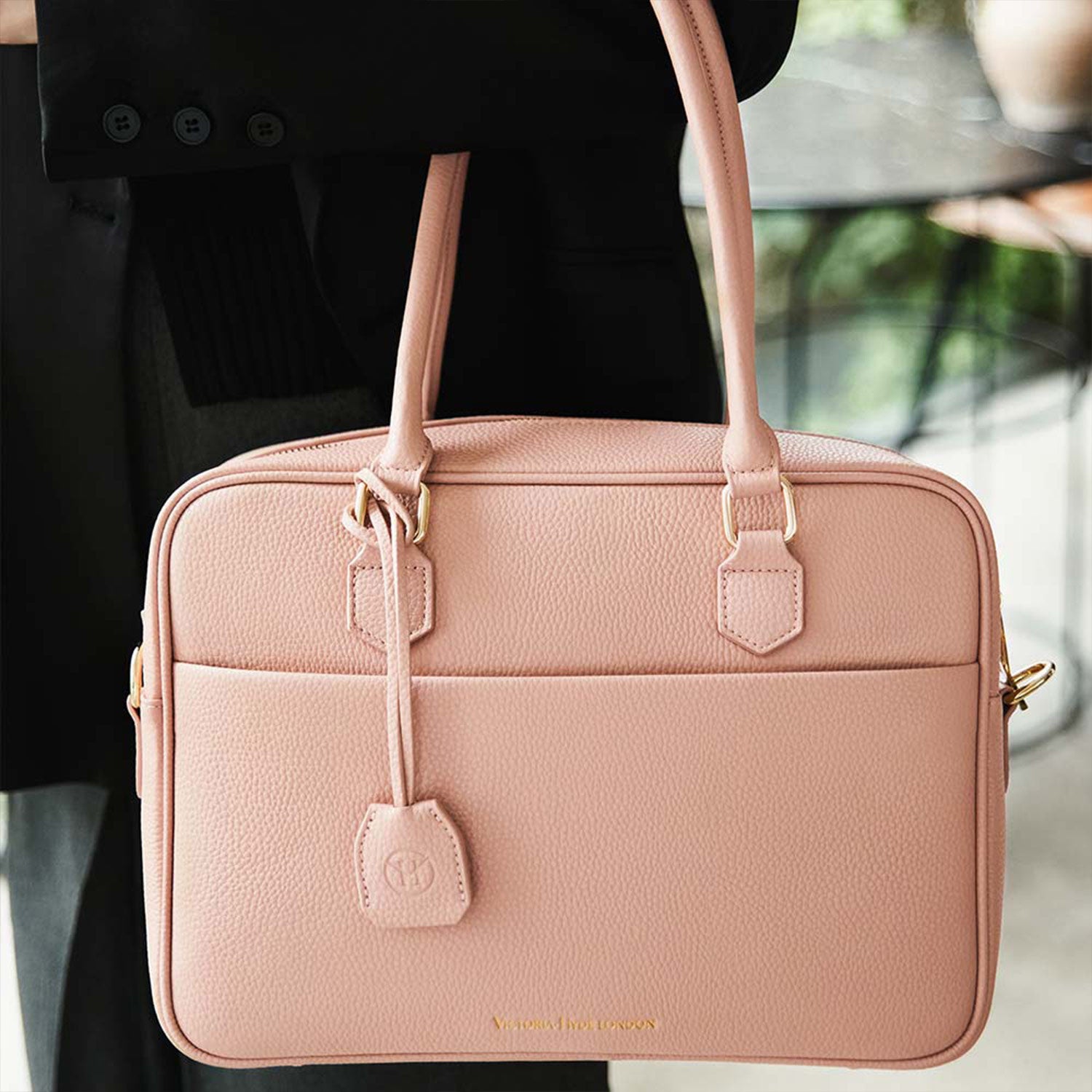 New Work Bag Margaret pink modern work bag sustainable tote bag with laptop compartment for women in business