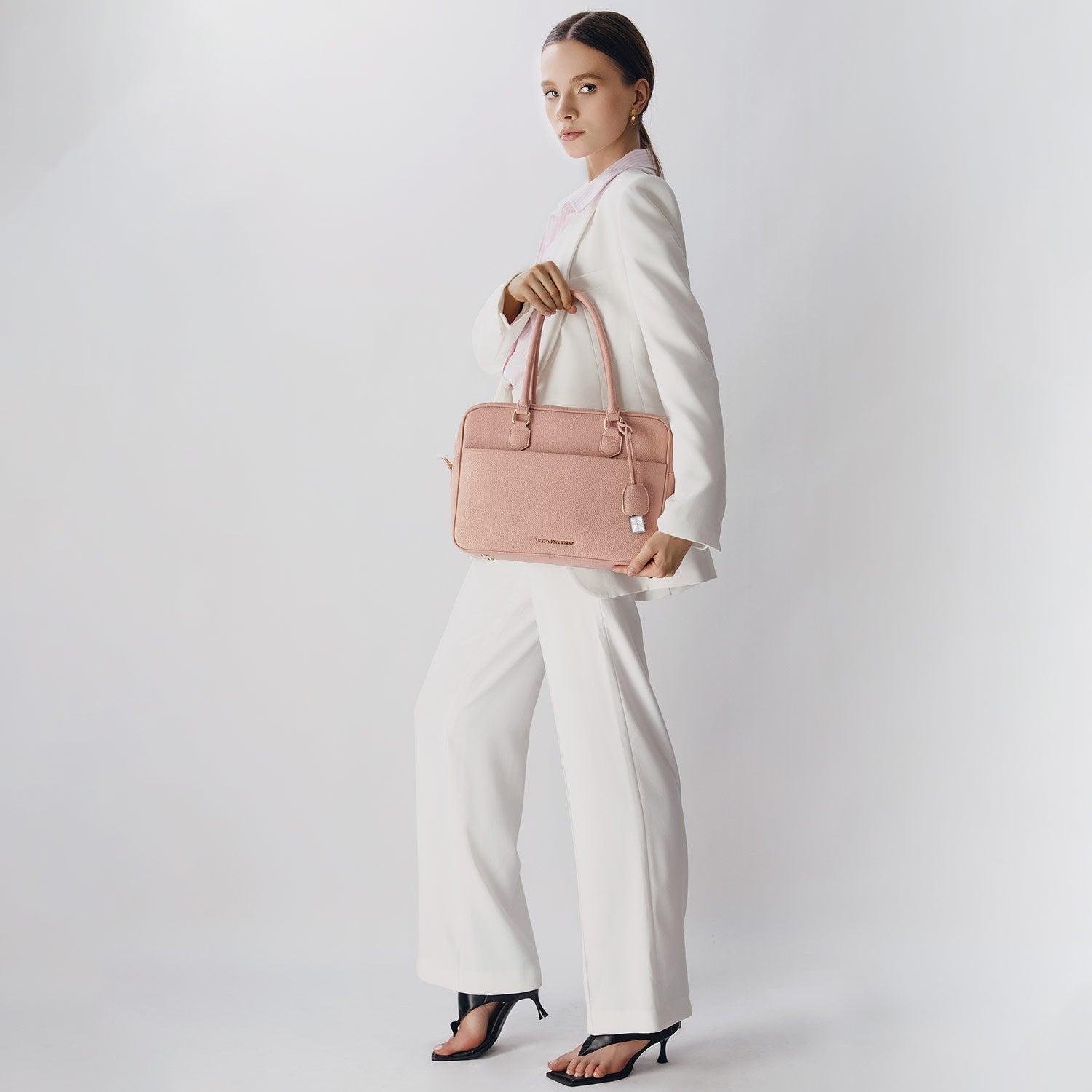 New Work Bag Margaret pink modern work bag sustainable tote bag with laptop compartment for women in business